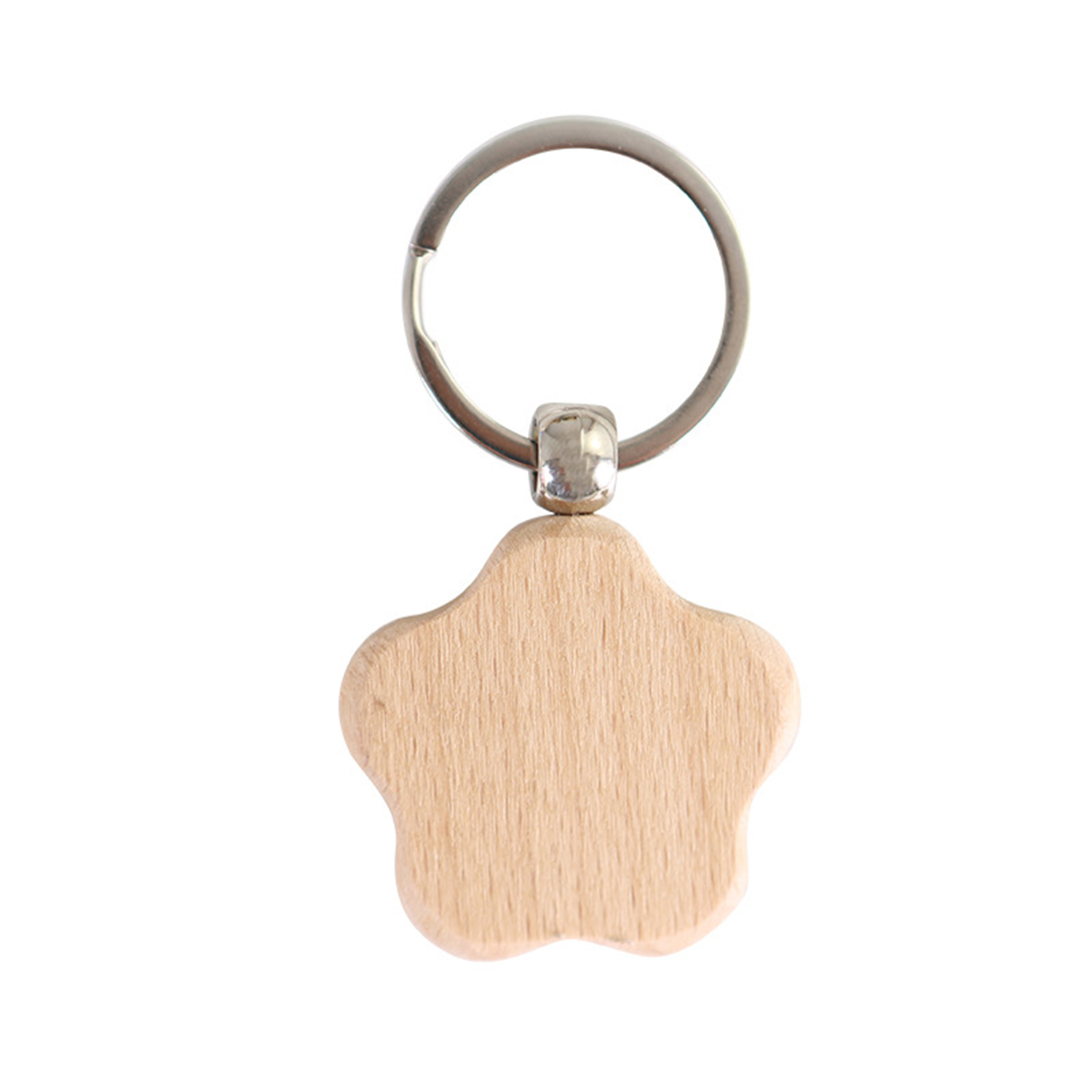 Wooden Flower Shape Keychain 2
