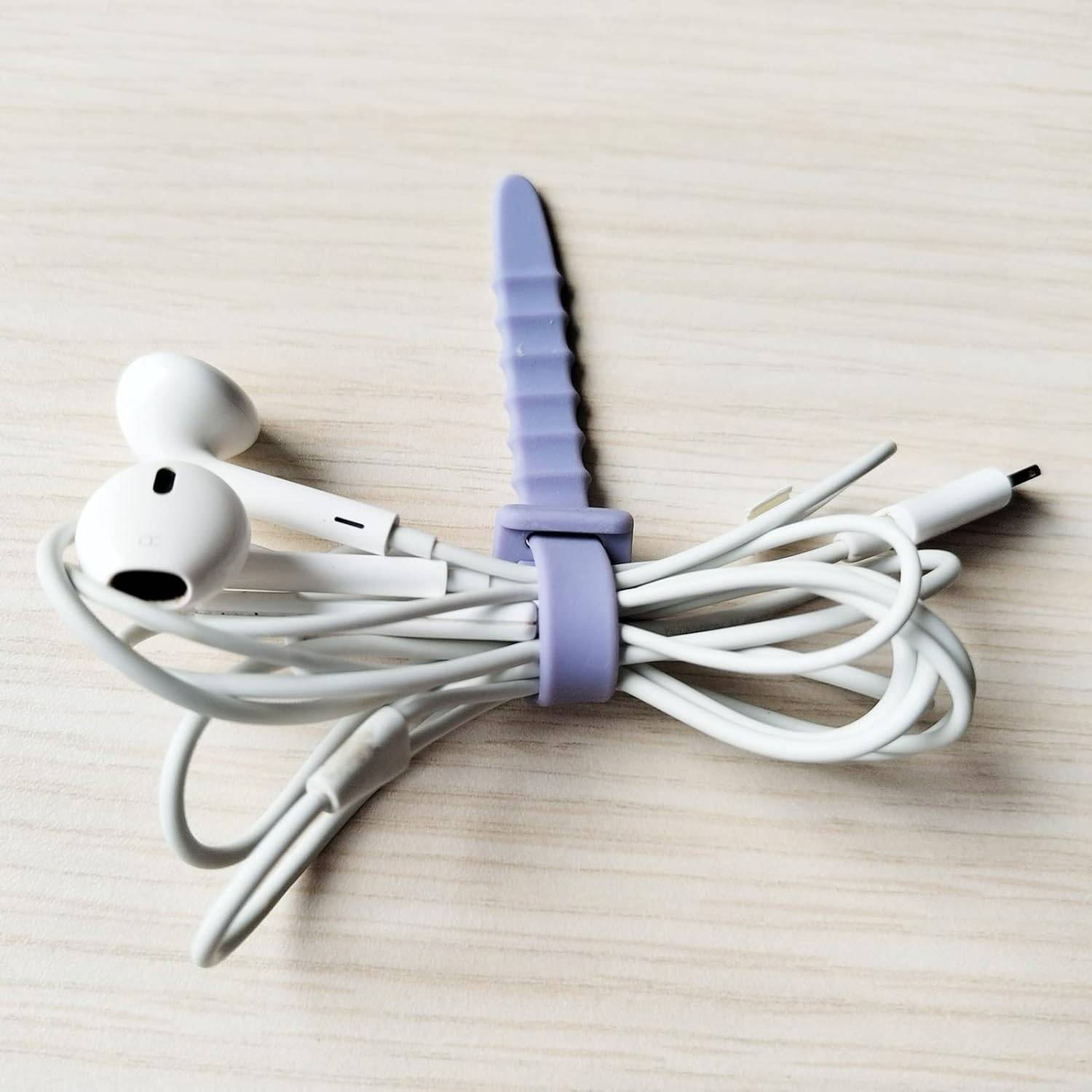 20PCS Reusable Silicone Cable Organizers for Cord Management 12