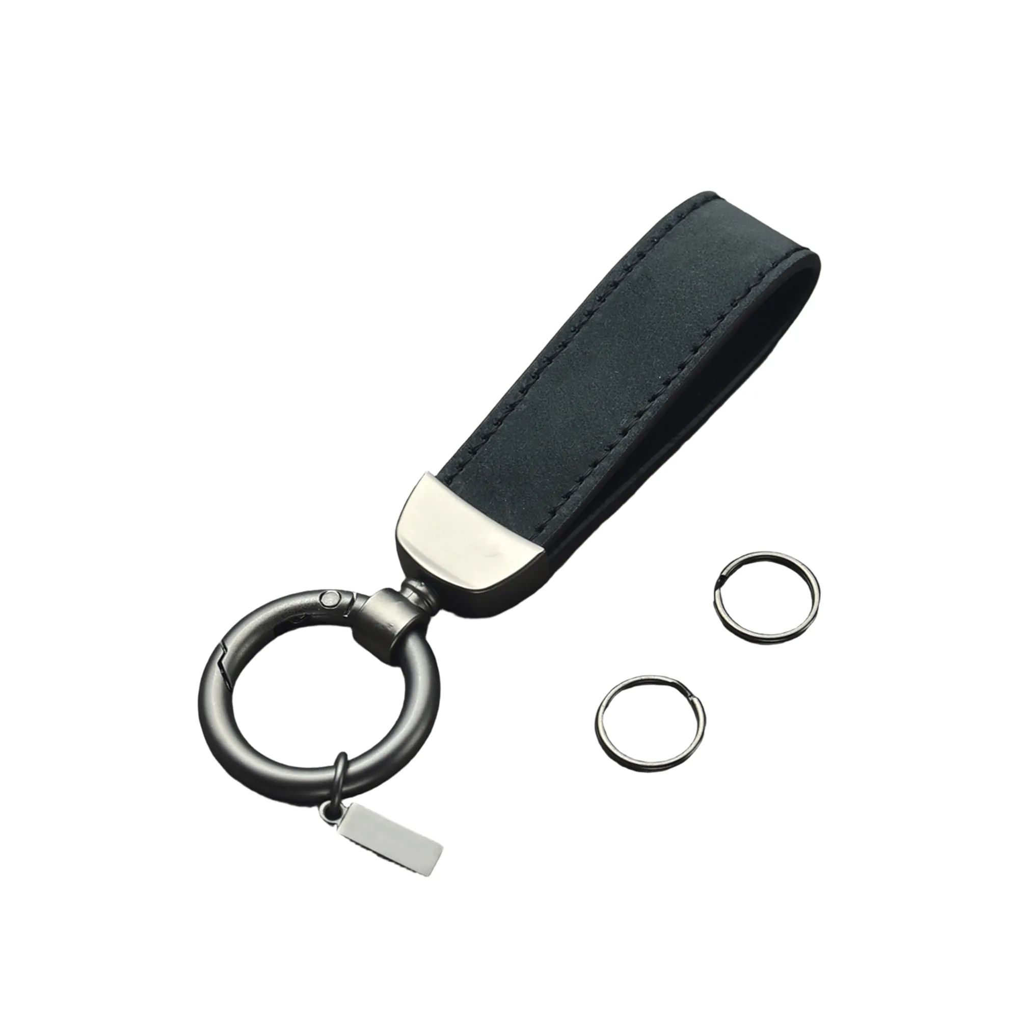 Cowhide Leather Keychain with Zinc Alloy Hardware 5