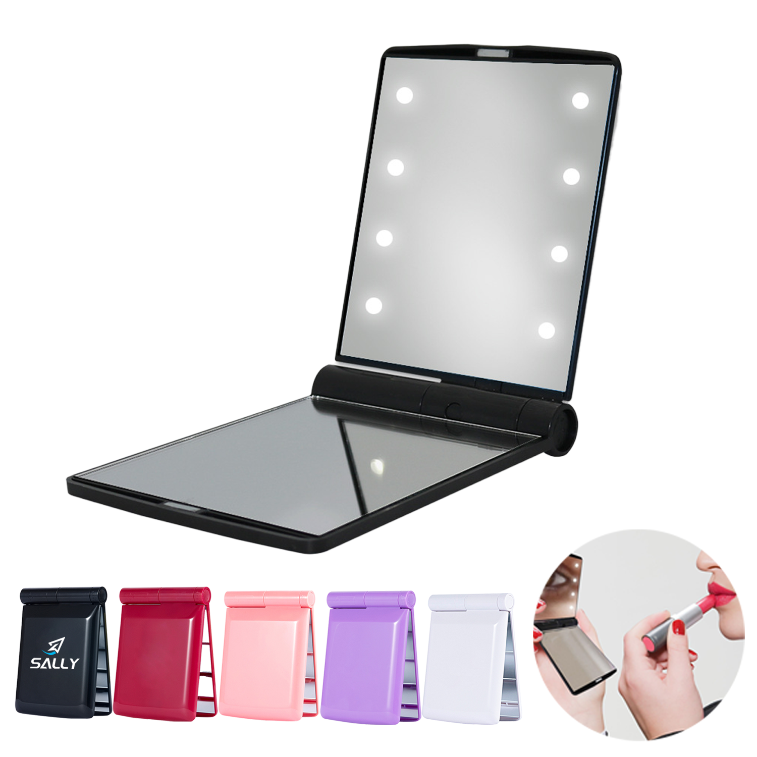 Pocket Folding Makeup Cosmetic Led Mirror 2