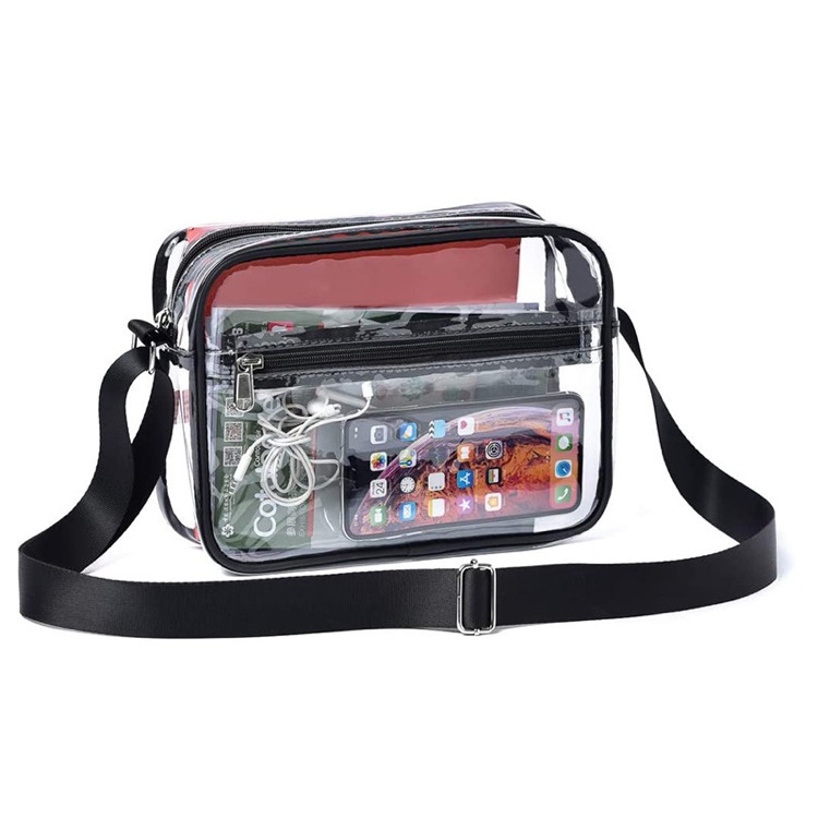 Clear PVC Crossbody Messenger Shoulder Bag w/Adjustable Strap 13