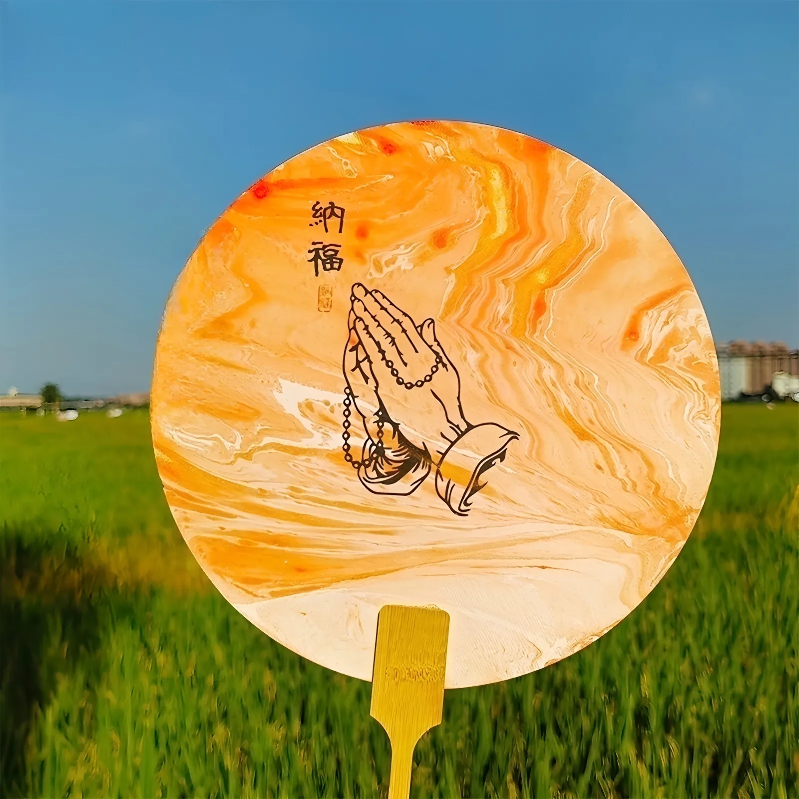 Bleached Rice Paper Folding Fan 3