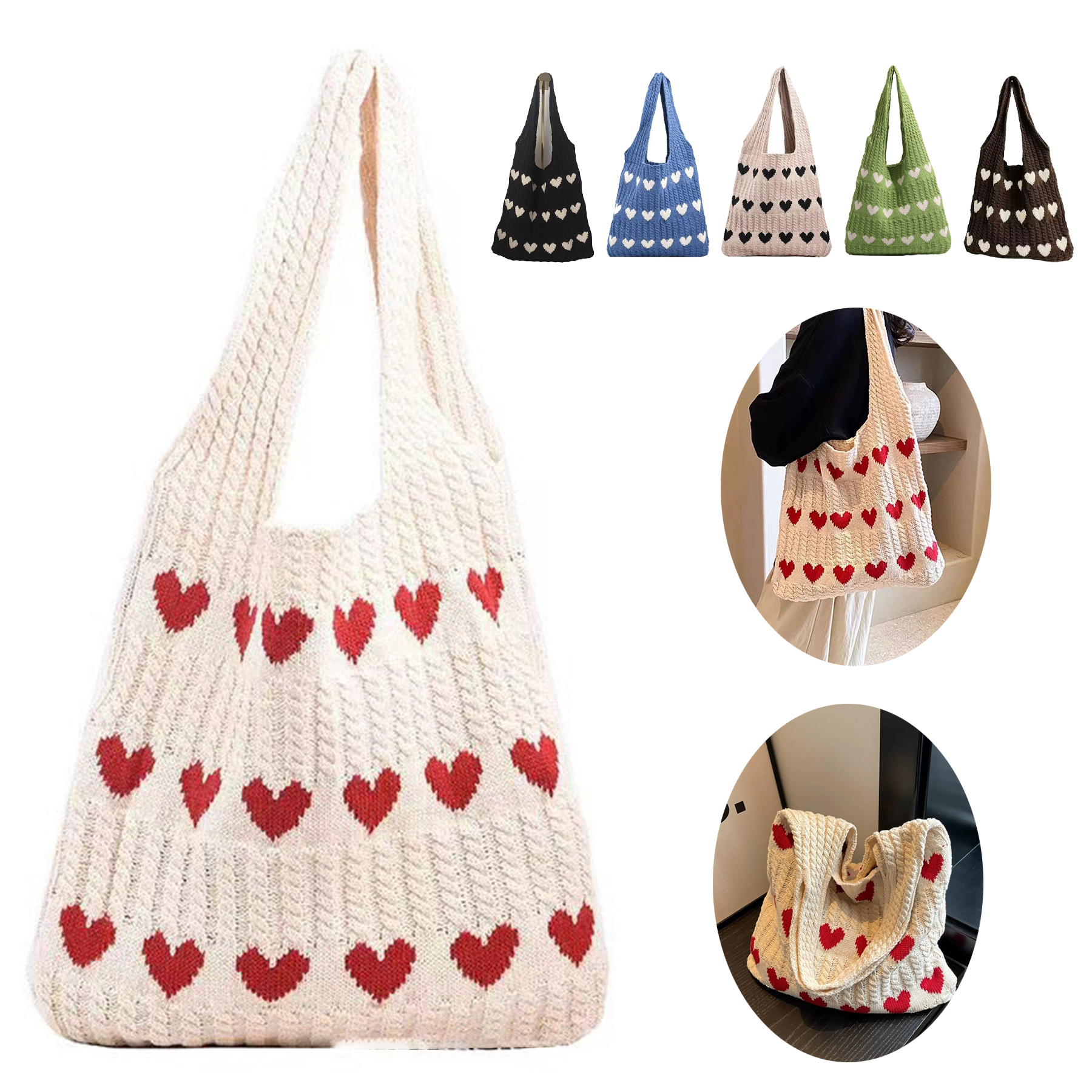 Aesthetic Heart Graphic Tote Bag