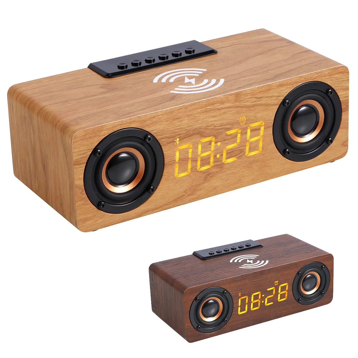 Wooden Bluetooth Speaker With Wireless Charger 1