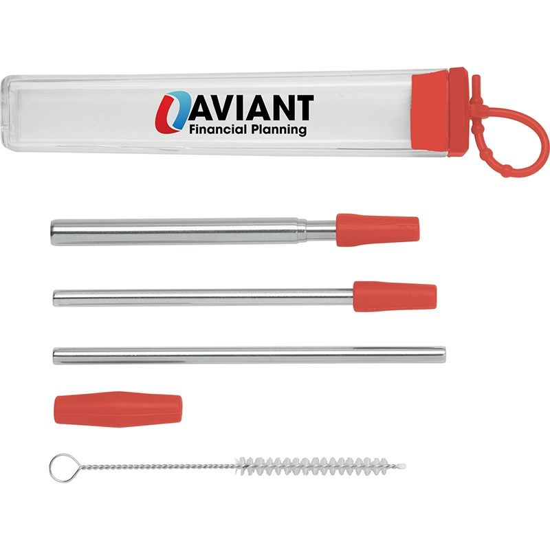 Cosmopolitan 7-Piece, 2-Straw Stainless Steel Set 8
