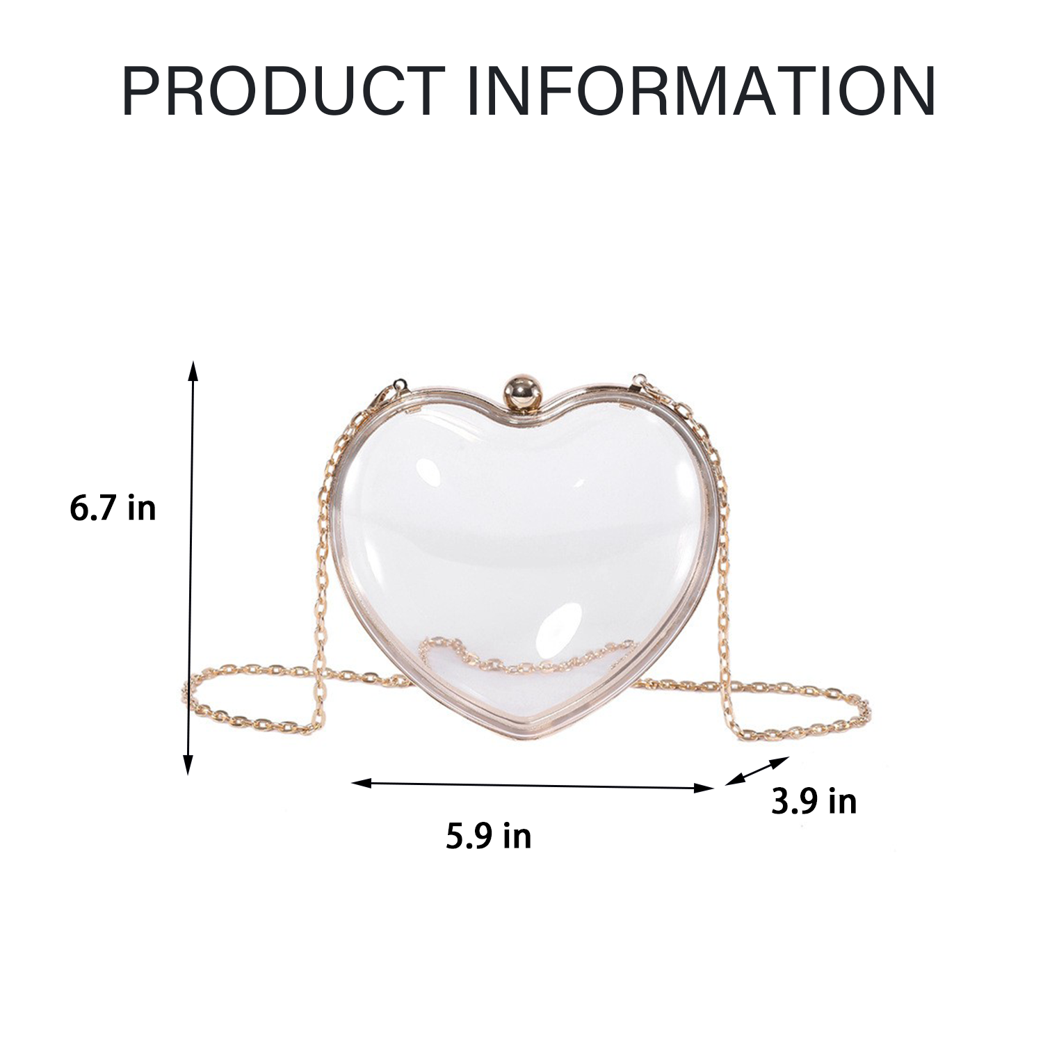 Transparent Heart shaped One Shoulder Crossbody Bag 10