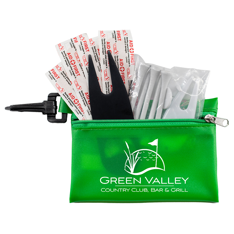 "FAIRWAY 12" 12 Piece Healthy Living Sun Kit Components inserted into Translucent Zipper Pack with C 2