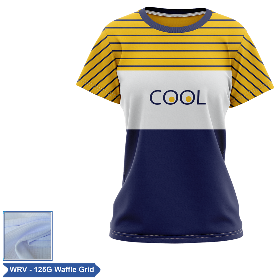 Women's Sublimation 125G Waffle Grid Short Sleeve T-Shirt 3