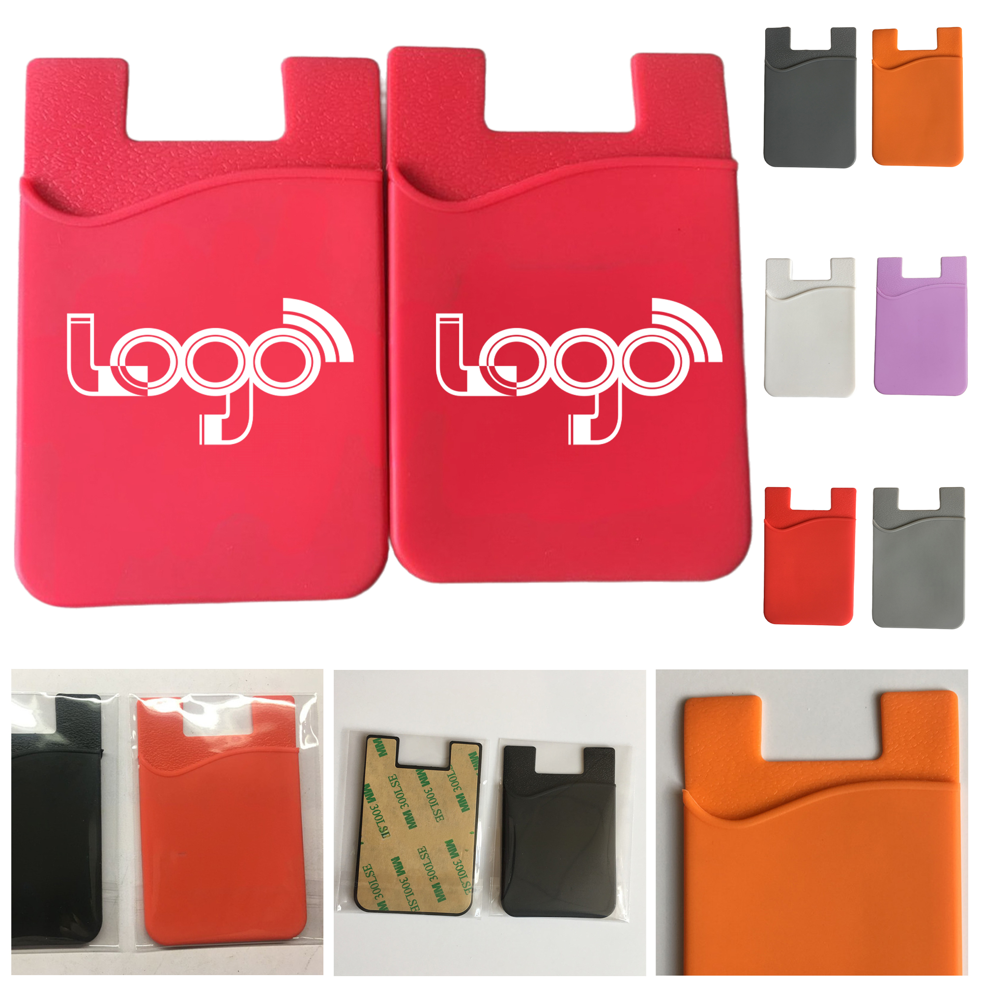 Vibrant Silicone Adhesive Card Holder for phones 5