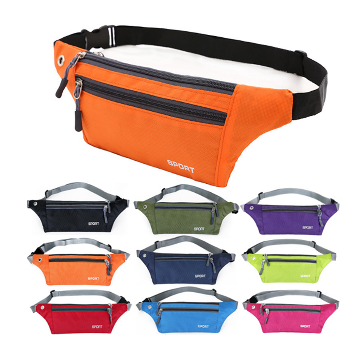Sport Waist Bag with Zippers 3