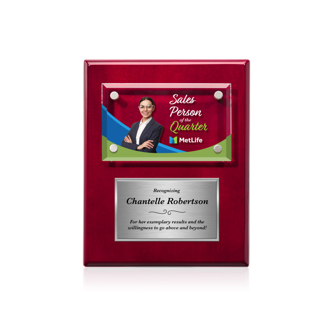 Gossamer VividPrint™ Plaque - Rosewood/Silver 5