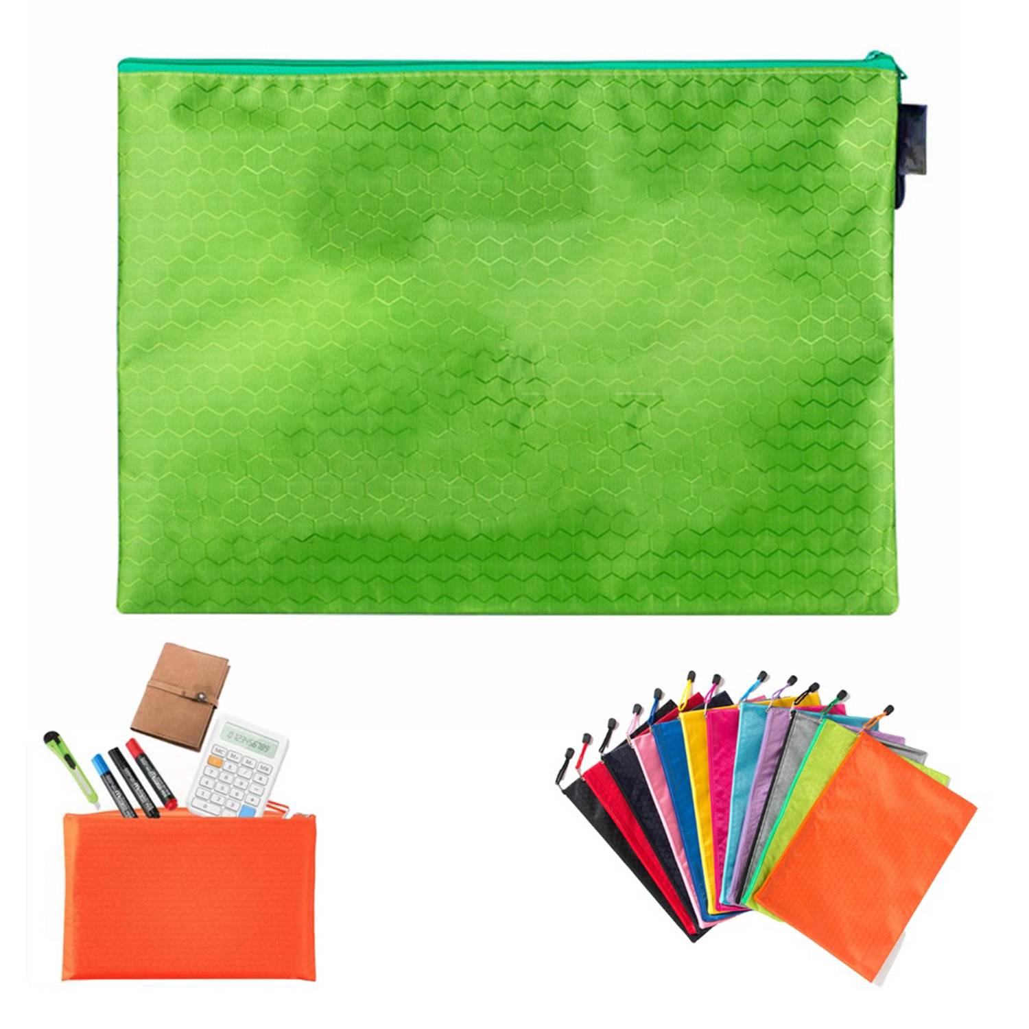 Waterproof Pvc Canvas Zipper File Storage Bags 14