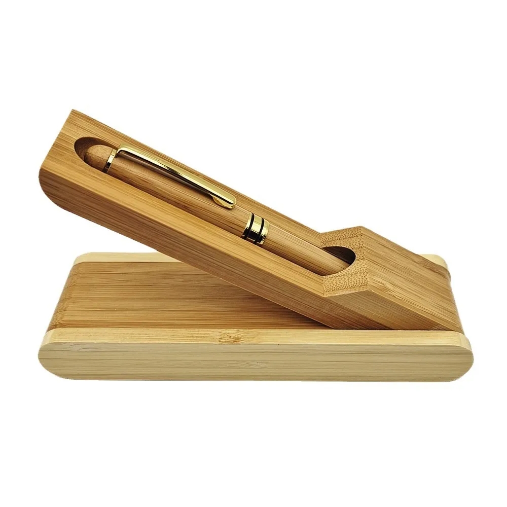 Bamboo Fountain/Rollerball Pen Set with Gift Case 1