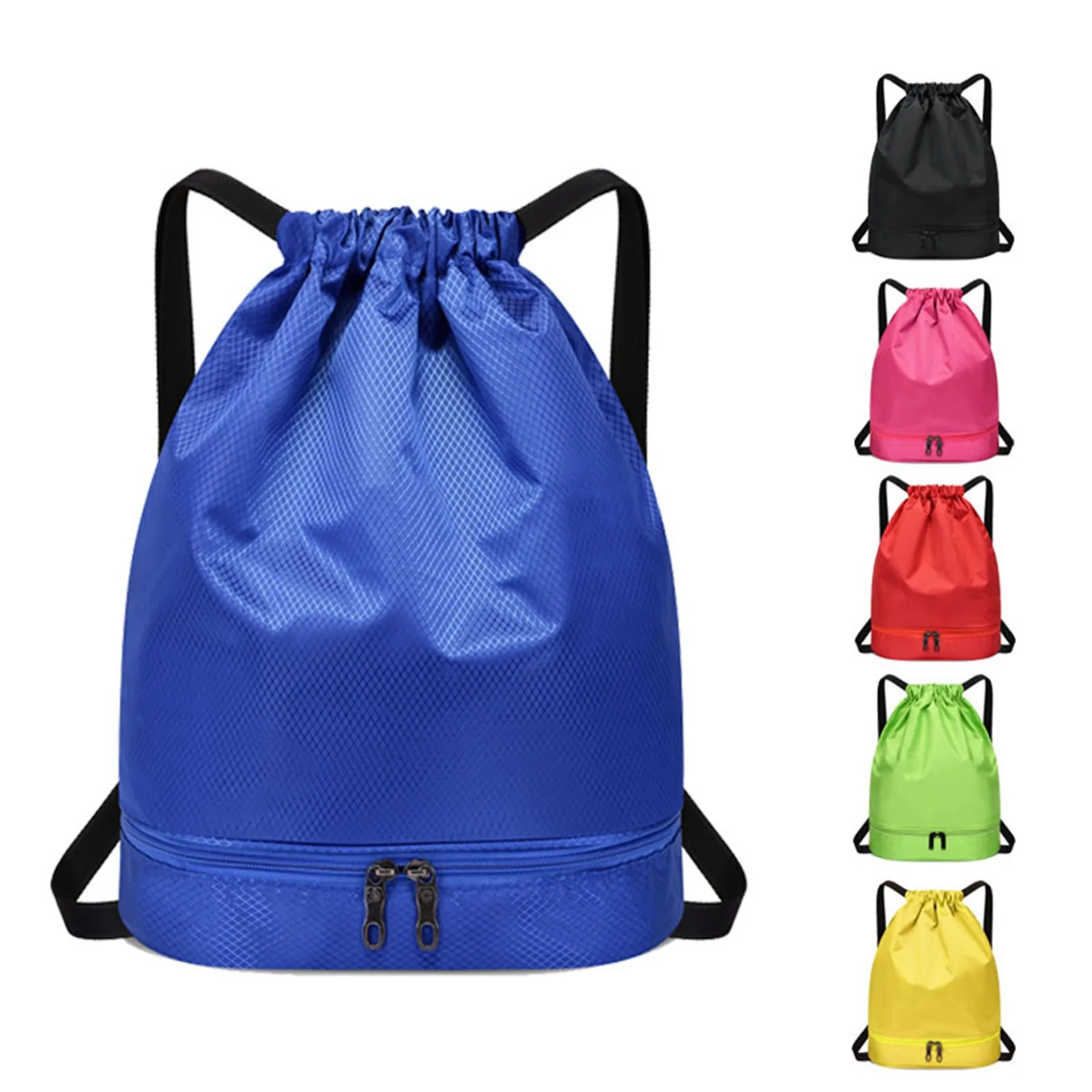 Dry Wet Drawstring Backpack Bag with Shoe Compartment 2