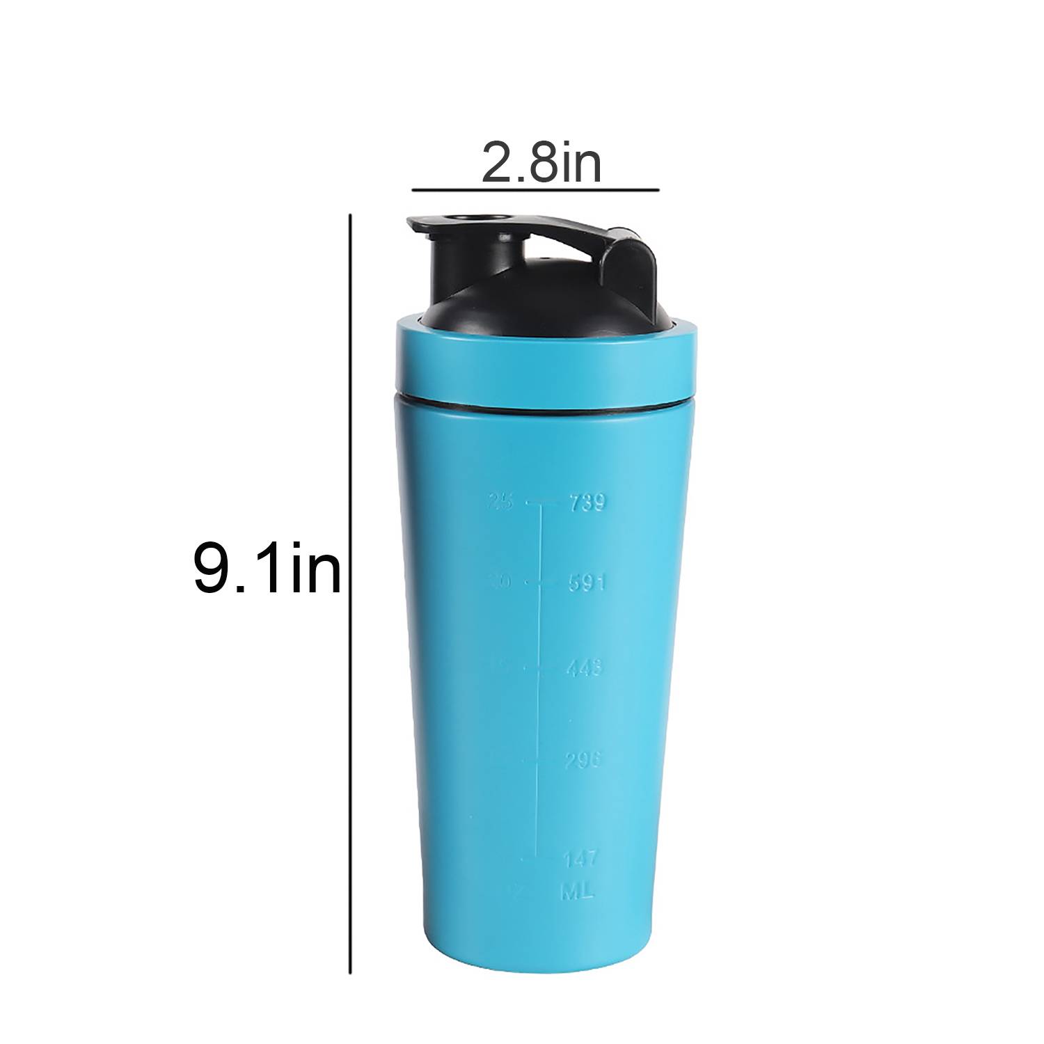 17oz Stainless Steel Shaker Bottle w/ Scale 5