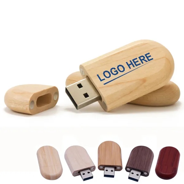 Oval Wooden USB Flash Drive U Disk 5