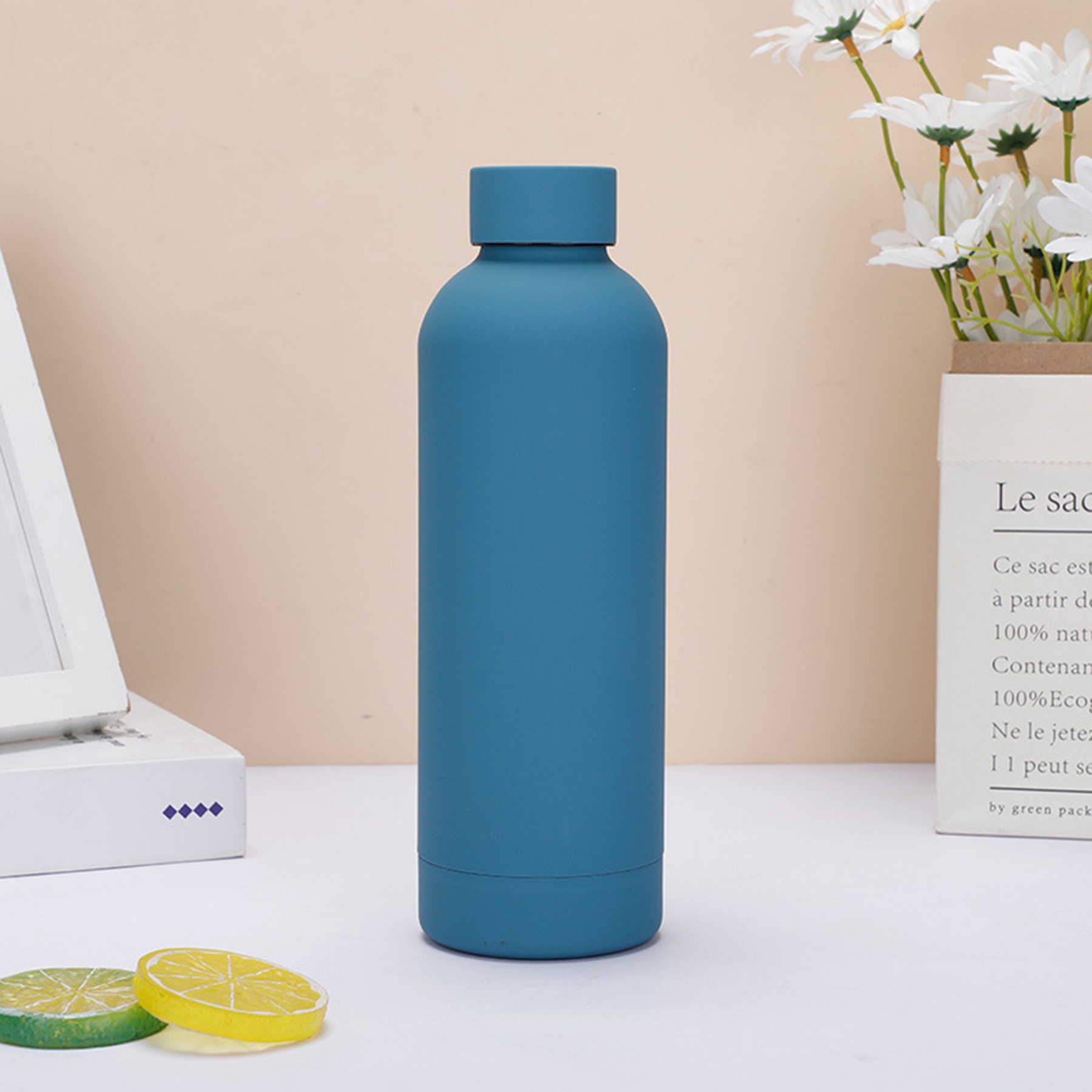 500Ml/17Oz Stainless Steel Frosted Rubber Insulated Water Cup 7