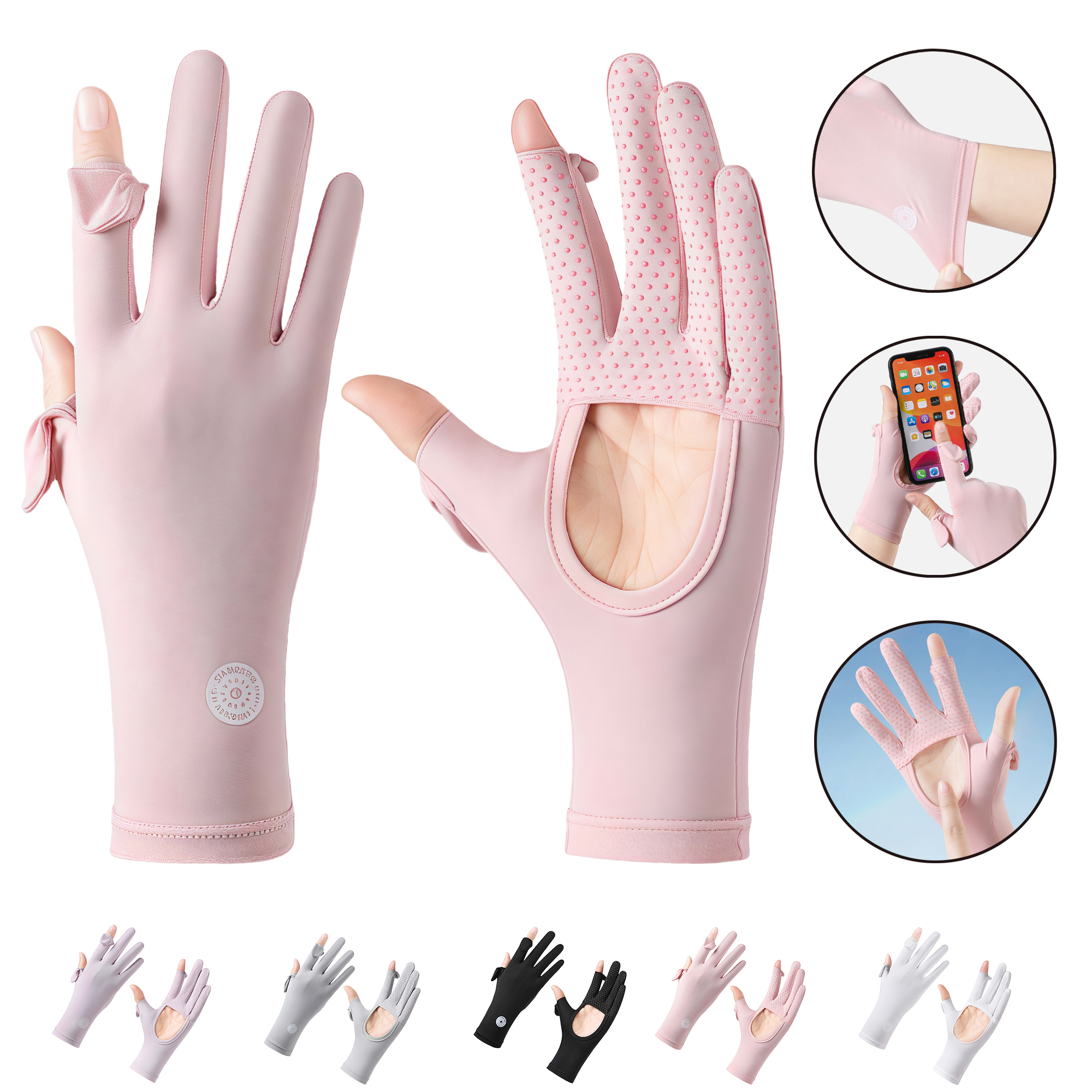 Summer Cooling UV Protection Touchscreen Anti-Slip Breathable Stretchable Unisex Gloves for Outdoor 6