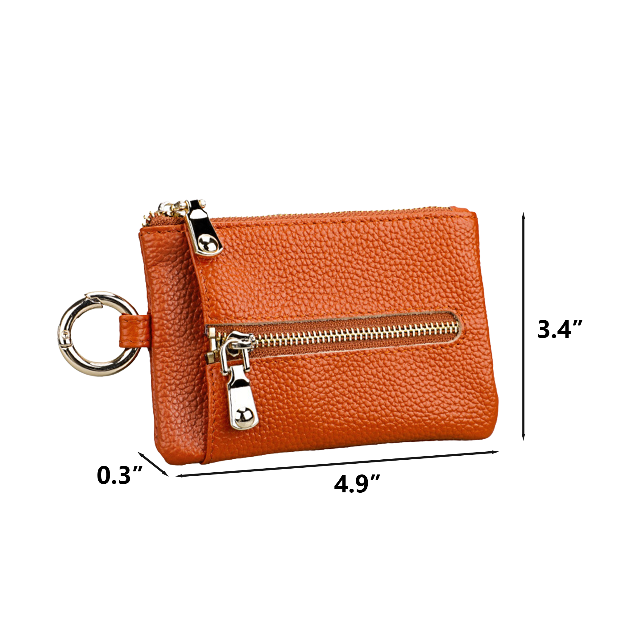 Genuine Leather Compact Zippered Key Pouch 1