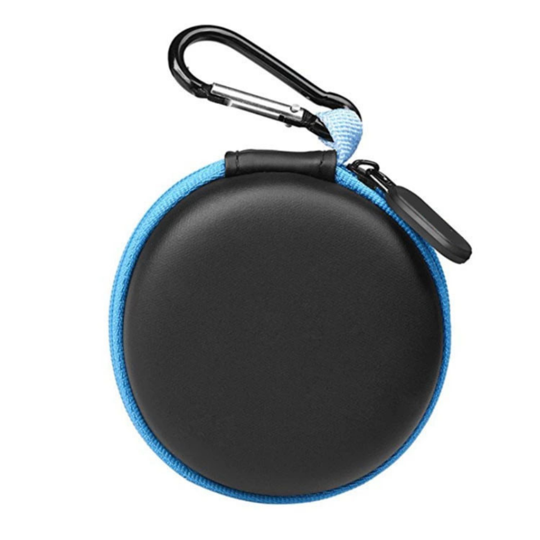 Round Zippered Electronics Travel Case with Carabiner 2