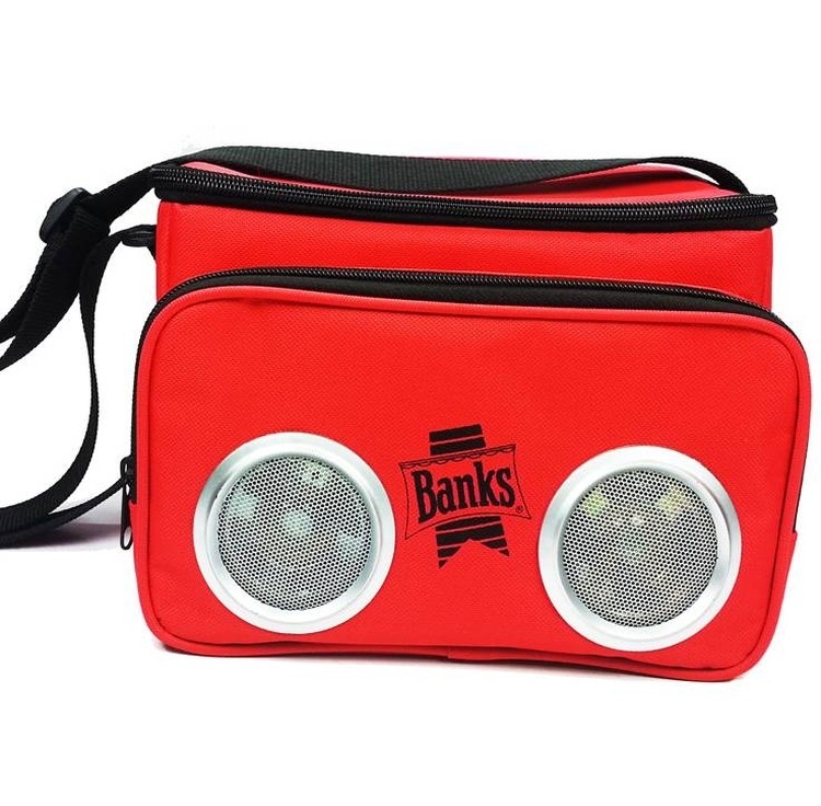 Insulated Cooler Lunch Bag, Outdoor Camping Picnic Bag with Radio Speaker 2