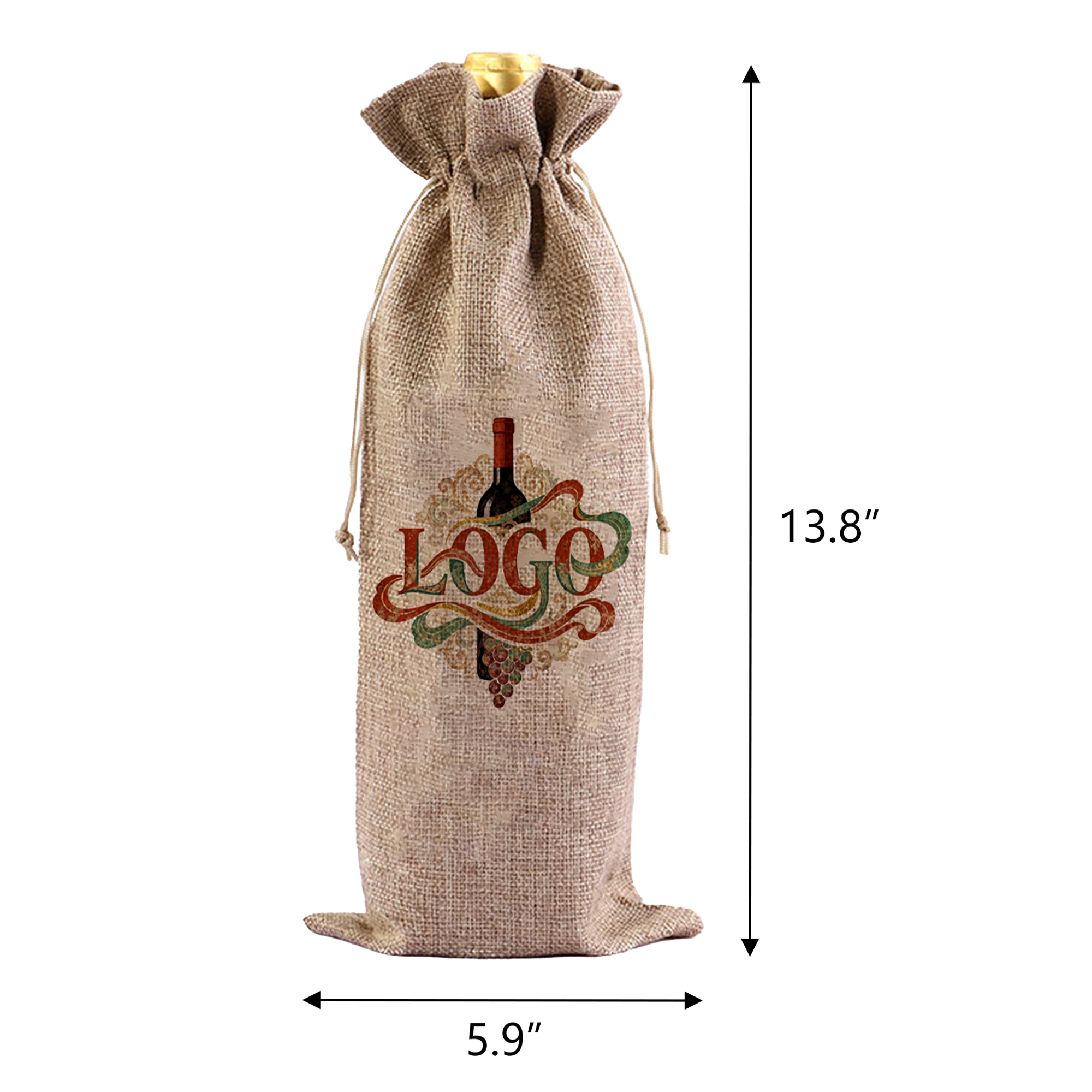 Holiday Wine Bag with Drawstring 2