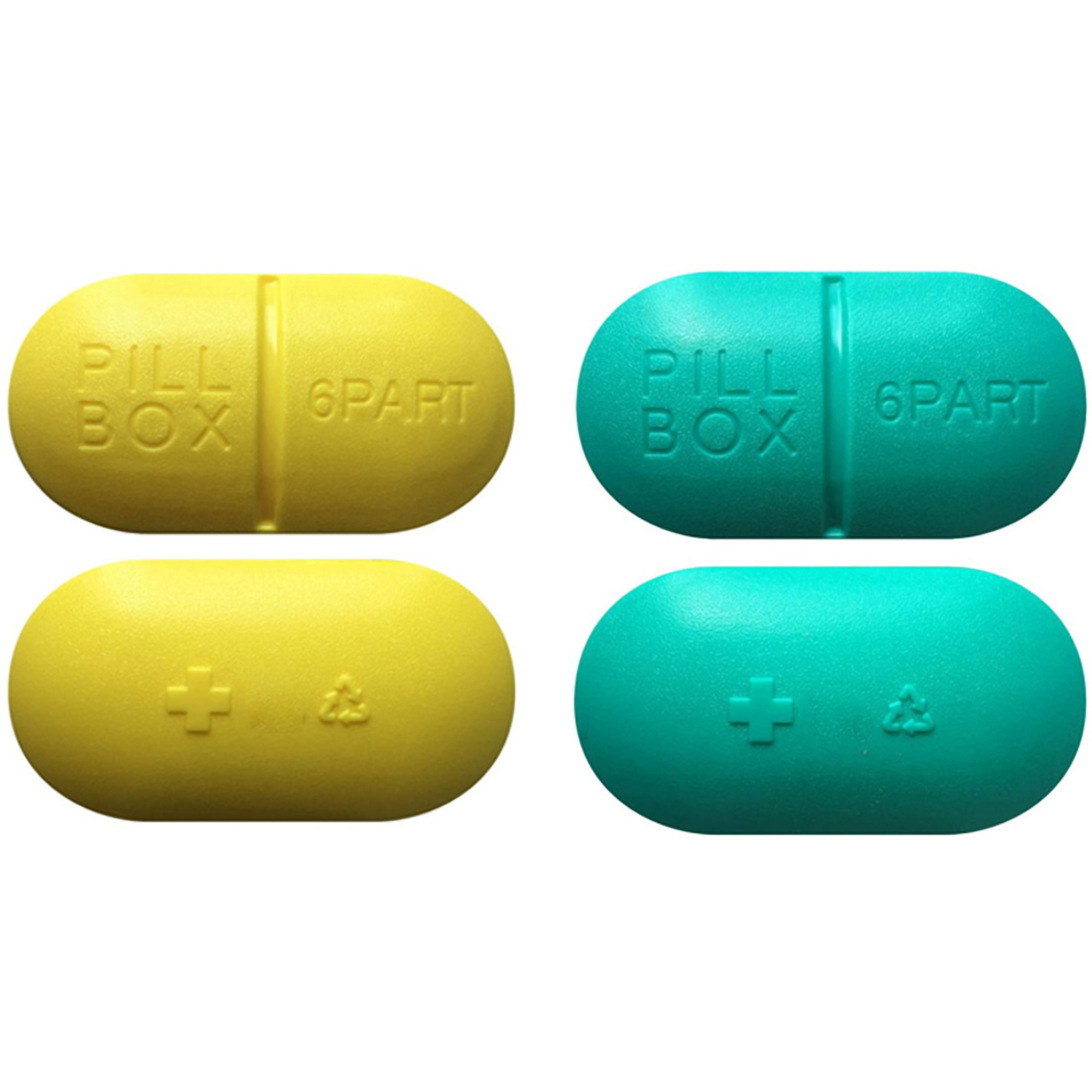 6-Compartment Plastic Oval Pill Organizer Box 3