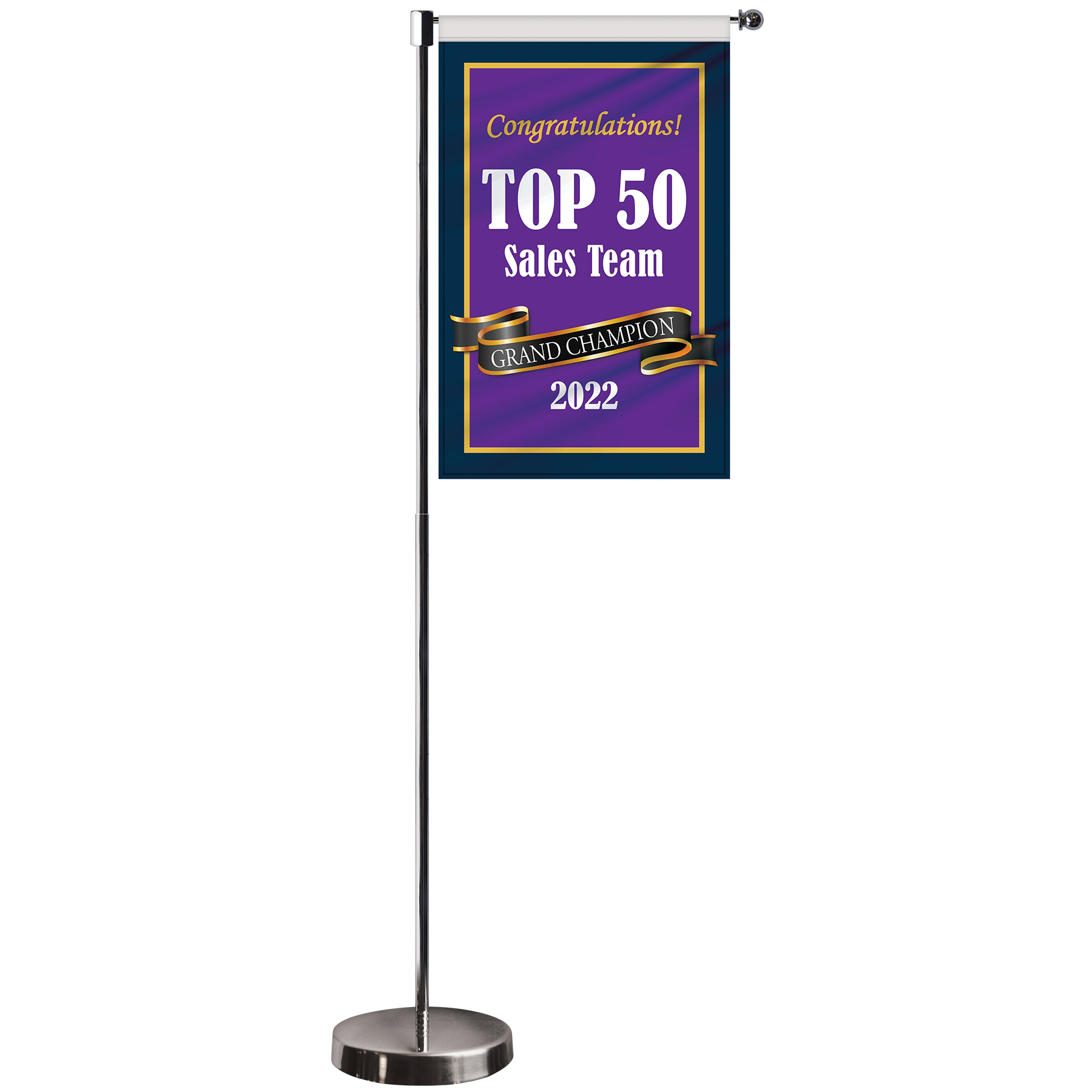11-19.7" Metal Telescopic Flagpole with One Double Sided Banner 5