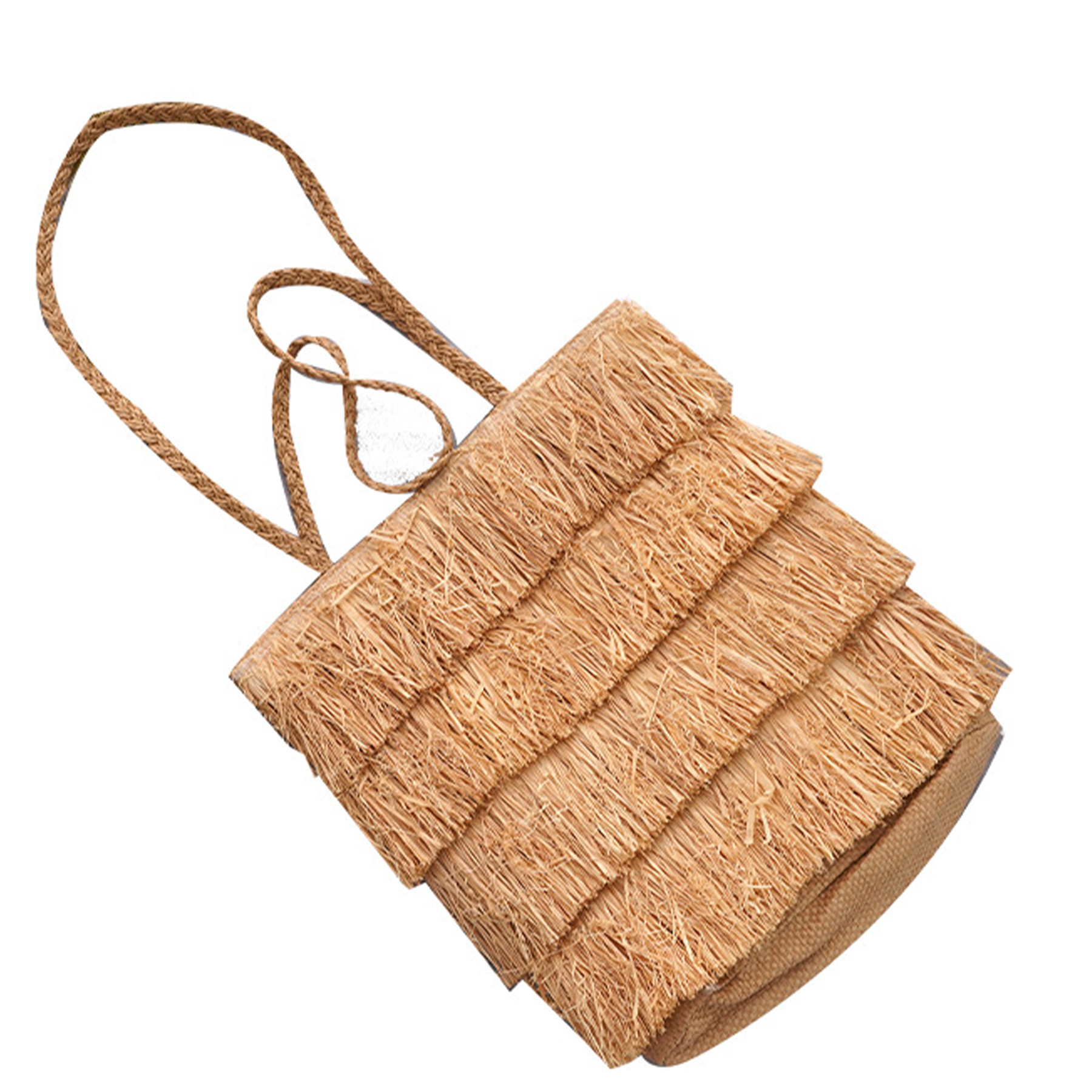 Jute straw fringed cross-body bag 6