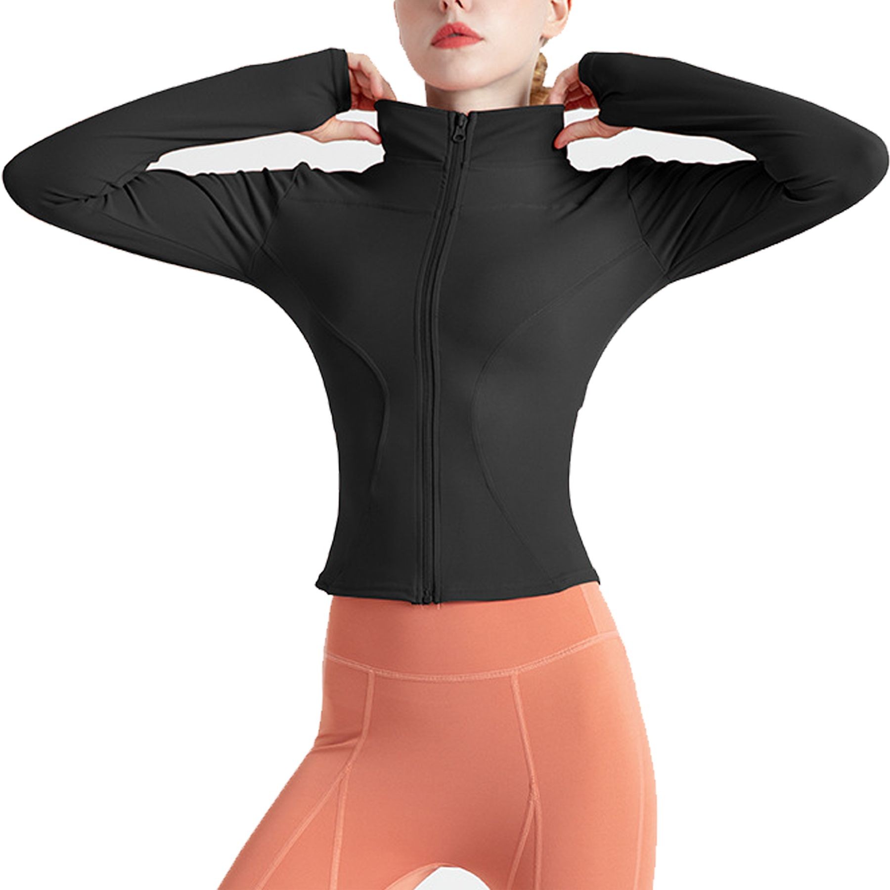 Women Lightweight Full Zip Slim Fit Yoga Sportwear 13