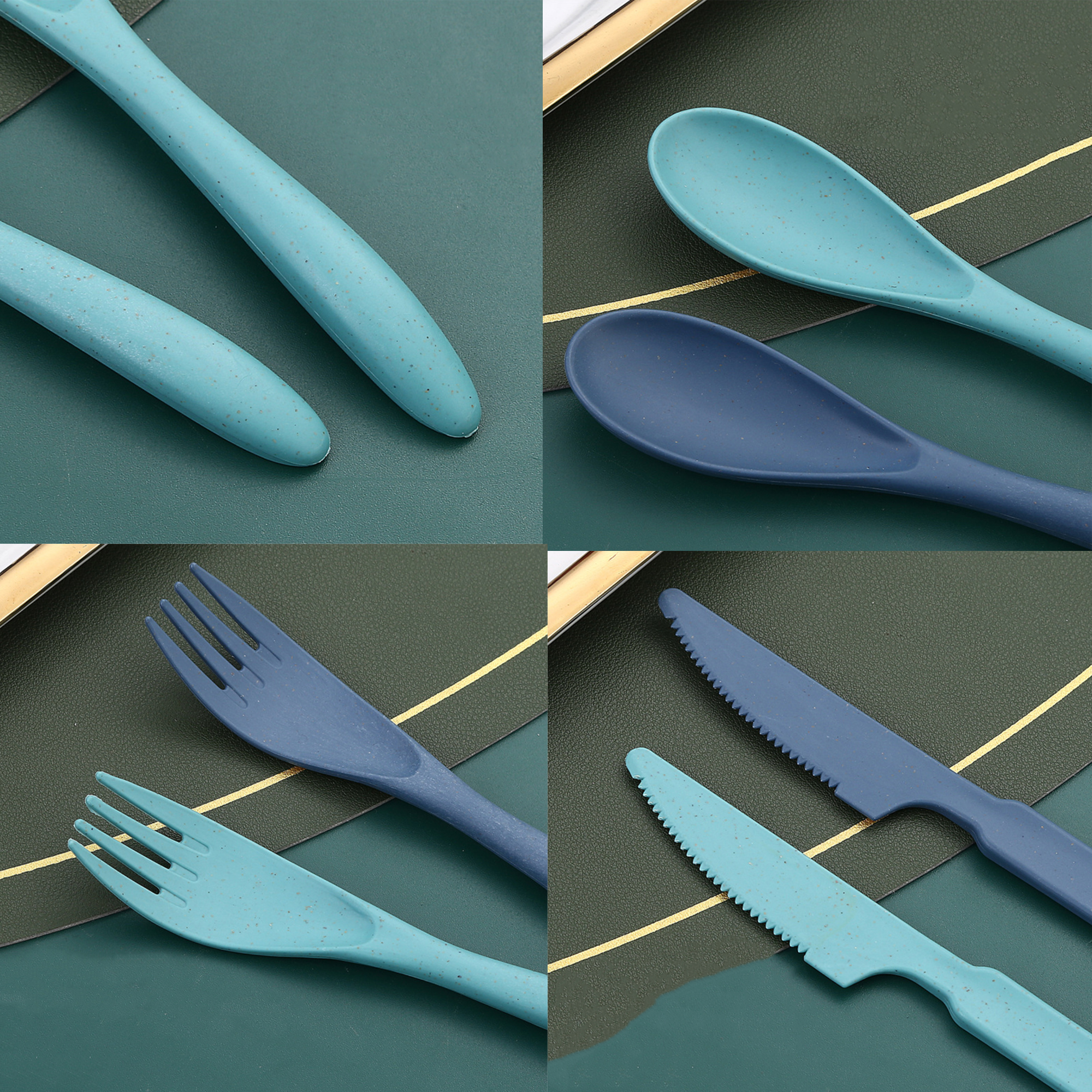 3 in 1 Wheat Straw Cutlery Set 6
