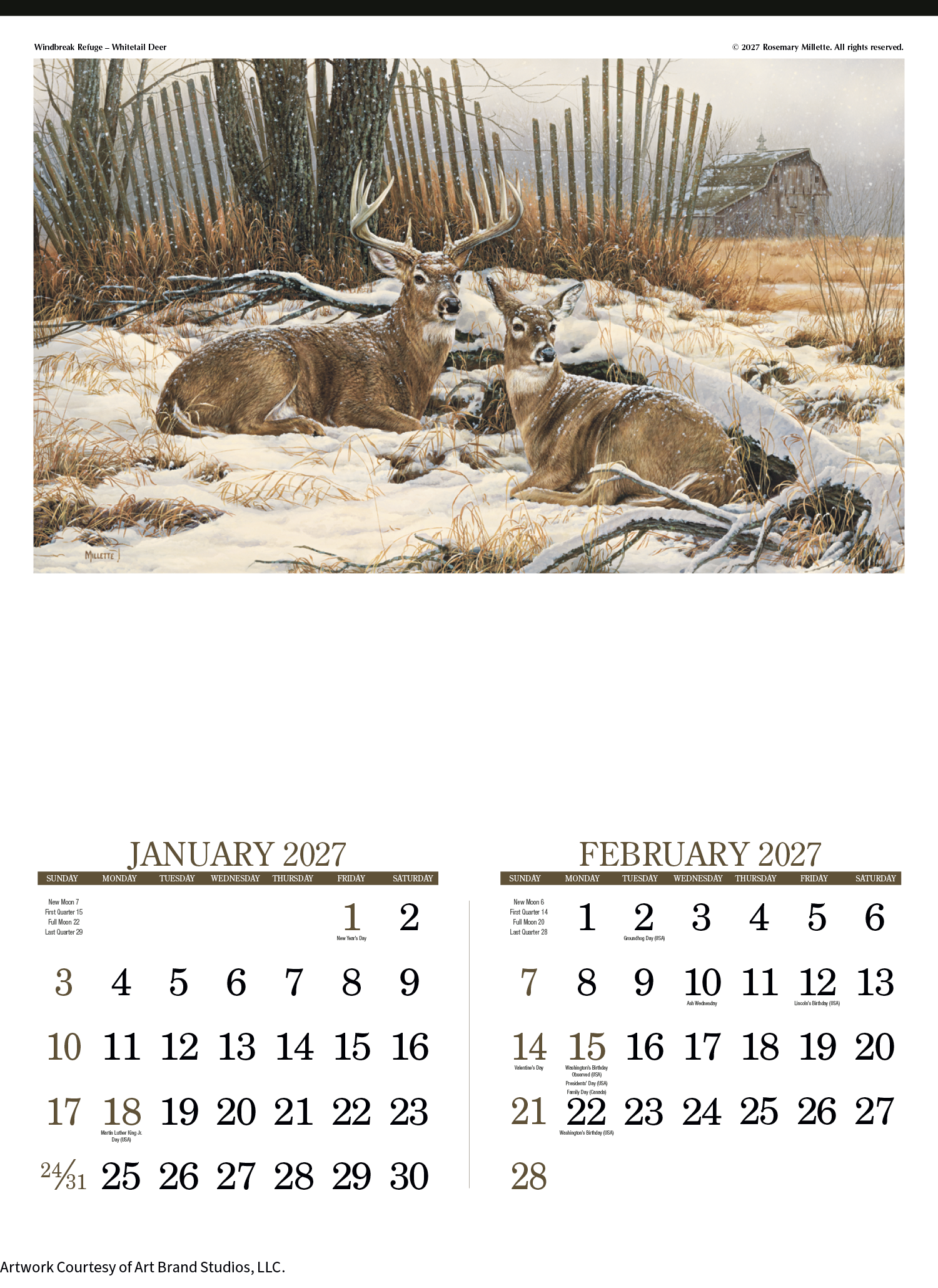 Triumph® Calendars Wildlife Art Calendar 25