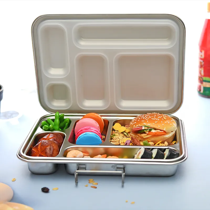5 Compart Stainless Steel Bento Lunch Box 2
