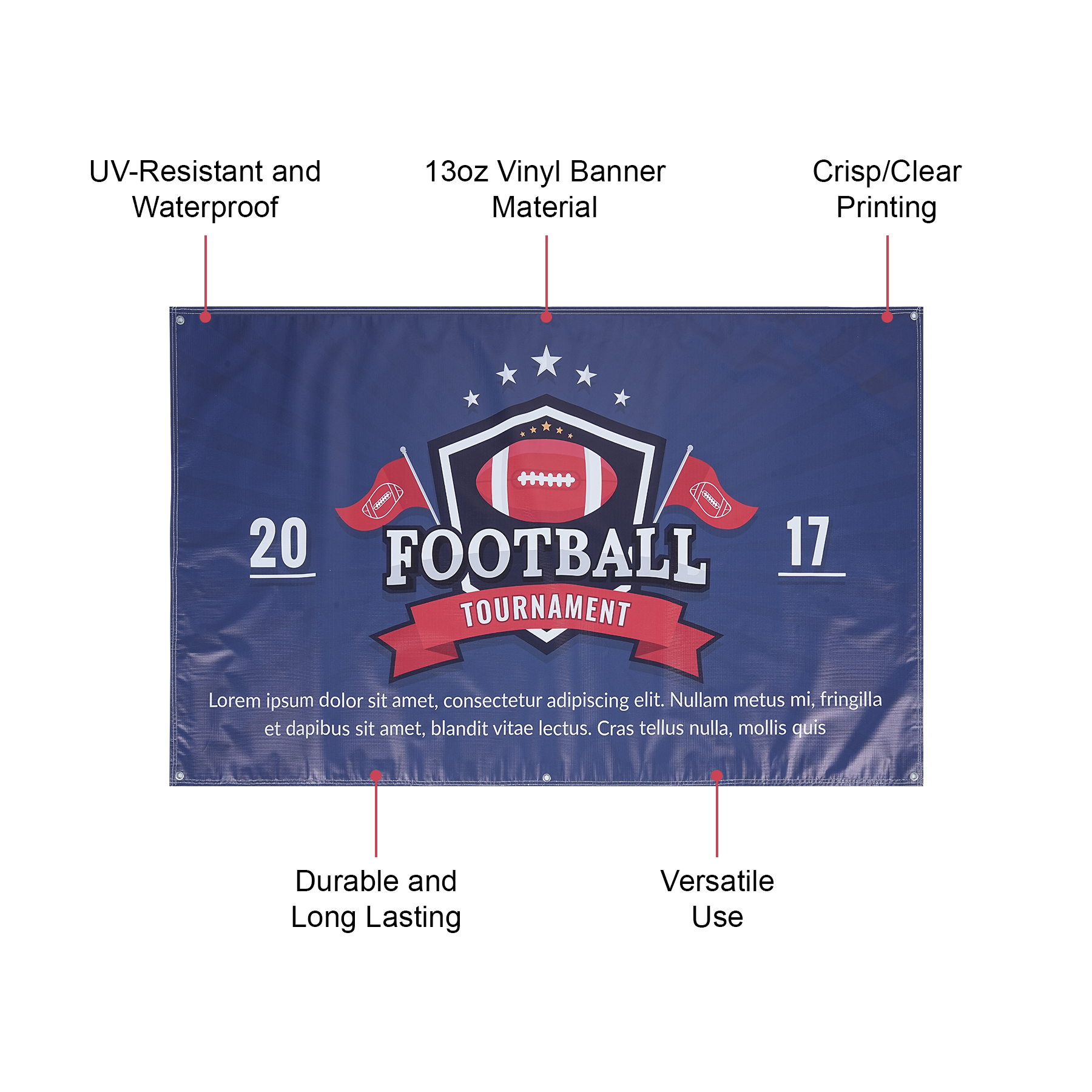 Full Color 3' X 5' DIY 13 Oz. Vinyl Banner With Grommets 5