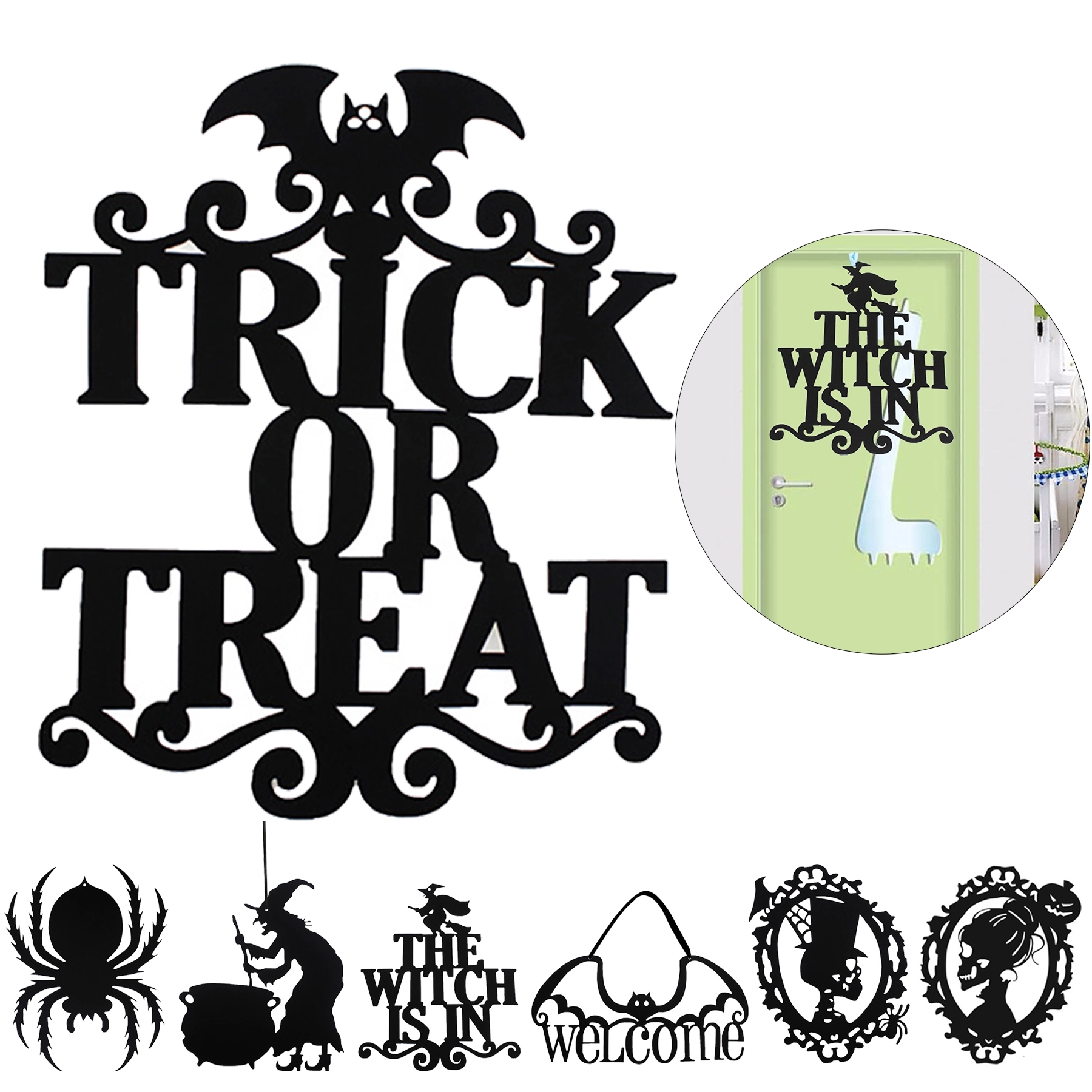 Halloween Hanging Sign Decorations Non-Woven Trick 6