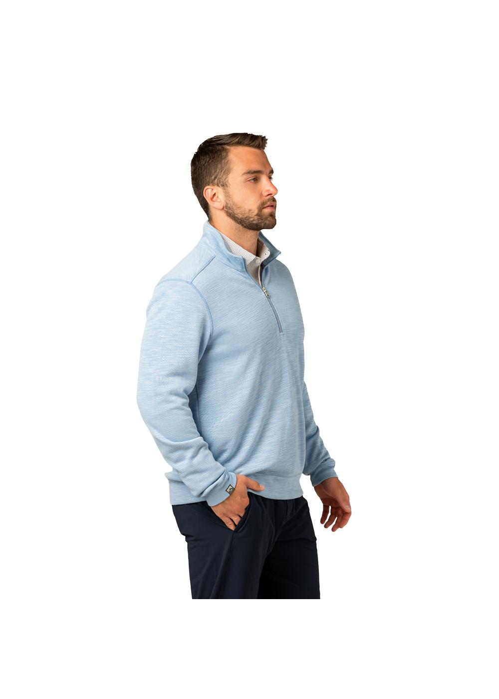 Storm Creek Men's Shoreliner Cotton/Bamboo Blend Quarter Zip, custom hoodie or sweatshirt with logo imprint 15
