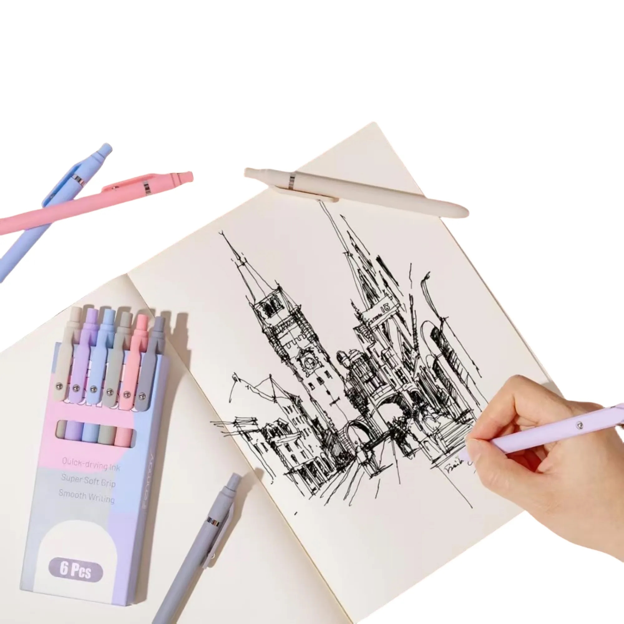 Macaron Colored Click & Roll Gel Pens 2