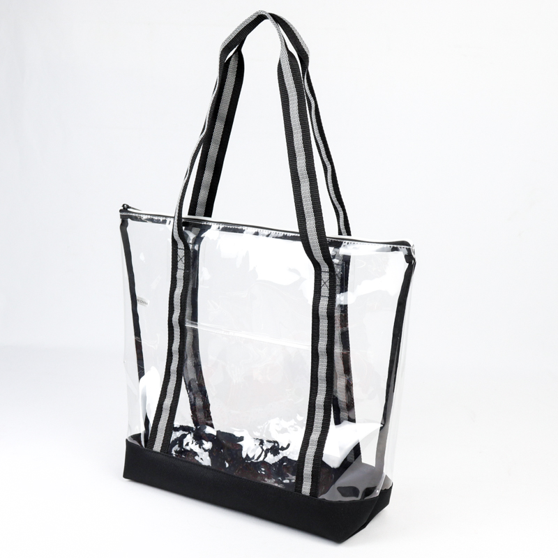Eco Friendly Clear Beach Tote w/ Zipper, custom tote bag with logo imprint 7
