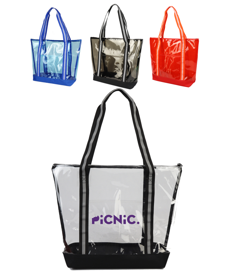 Union Printed - Clear Tote Bag w/ Zipper 7