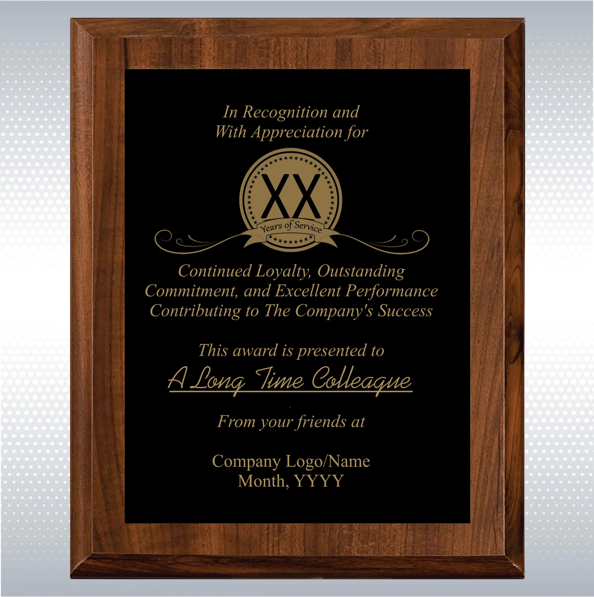 Cherry Finish Years of Service Gift Award 4