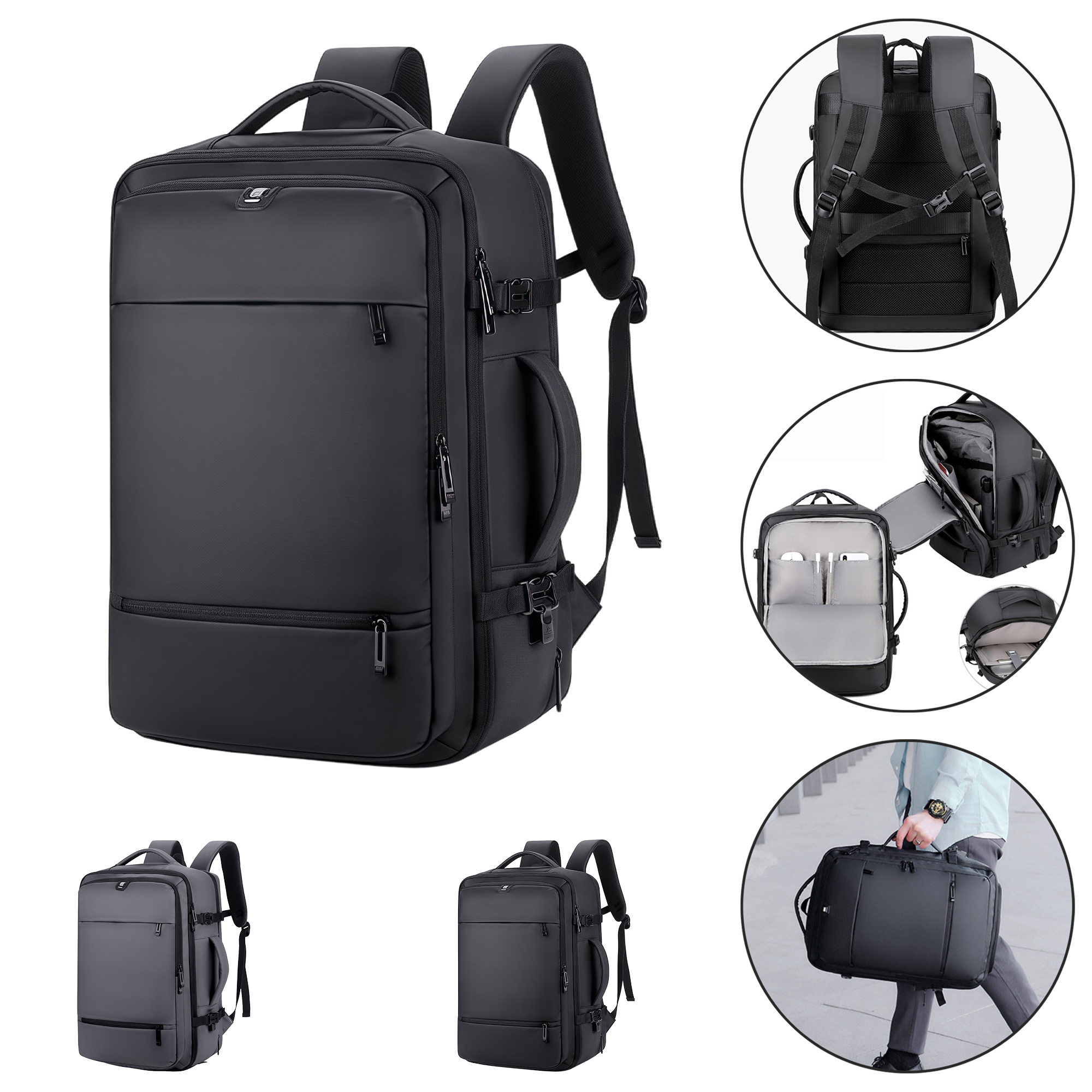 Water Resistant Oxford Business Backpack with USB Port 3
