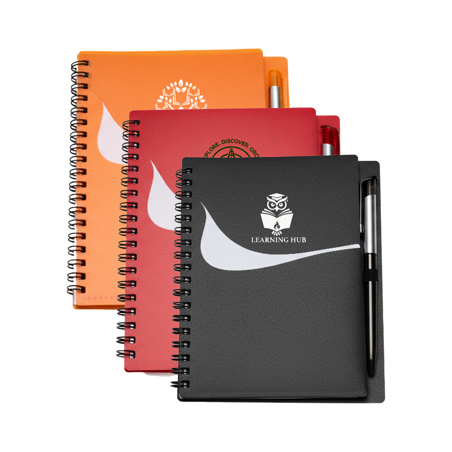 Wavy Design PP Cover RIng Notebook with Matching Pens 2