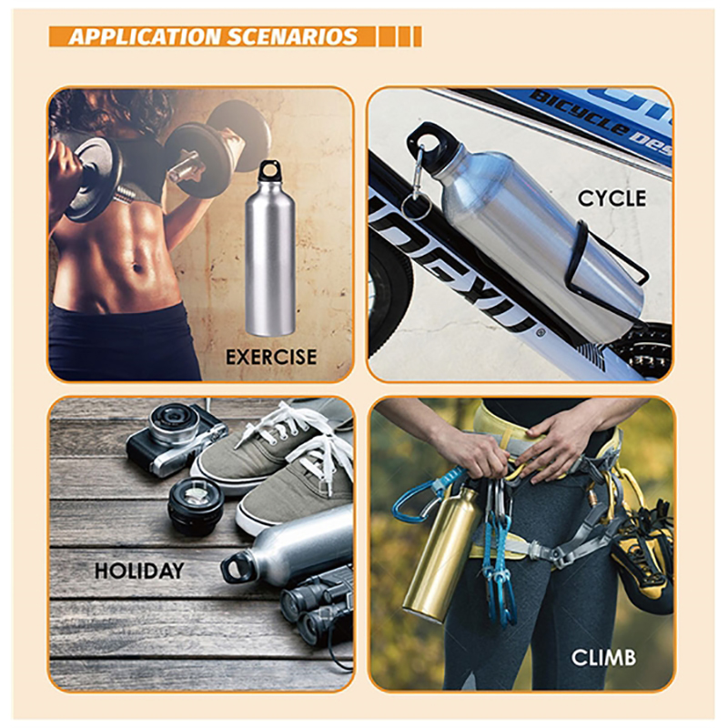 25 Oz. Aluminum Water Bottle w/Carabiner, custom water bottle with logo imprint 3