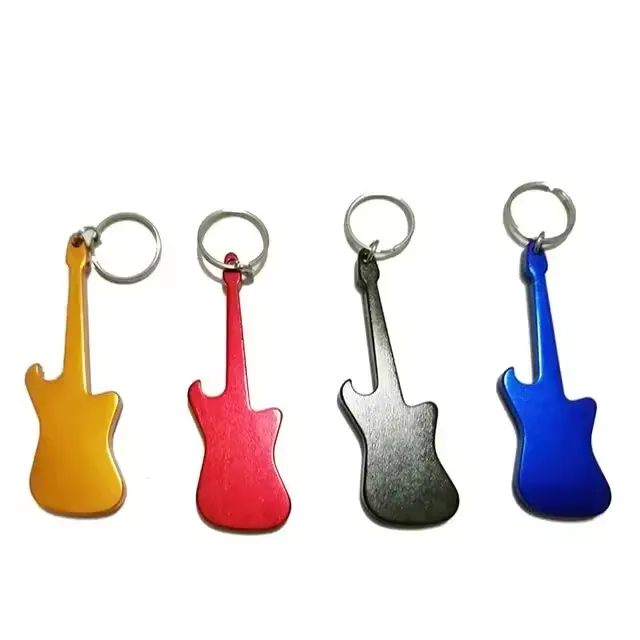 Guitar Shaped Bottle Opener Keychain 2
