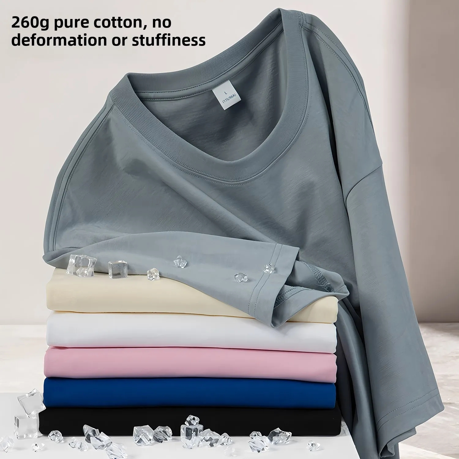 Wholesale 260gsm Heavyweight Cotton Tshirts Bulk Custom Logo Blank Tees 5