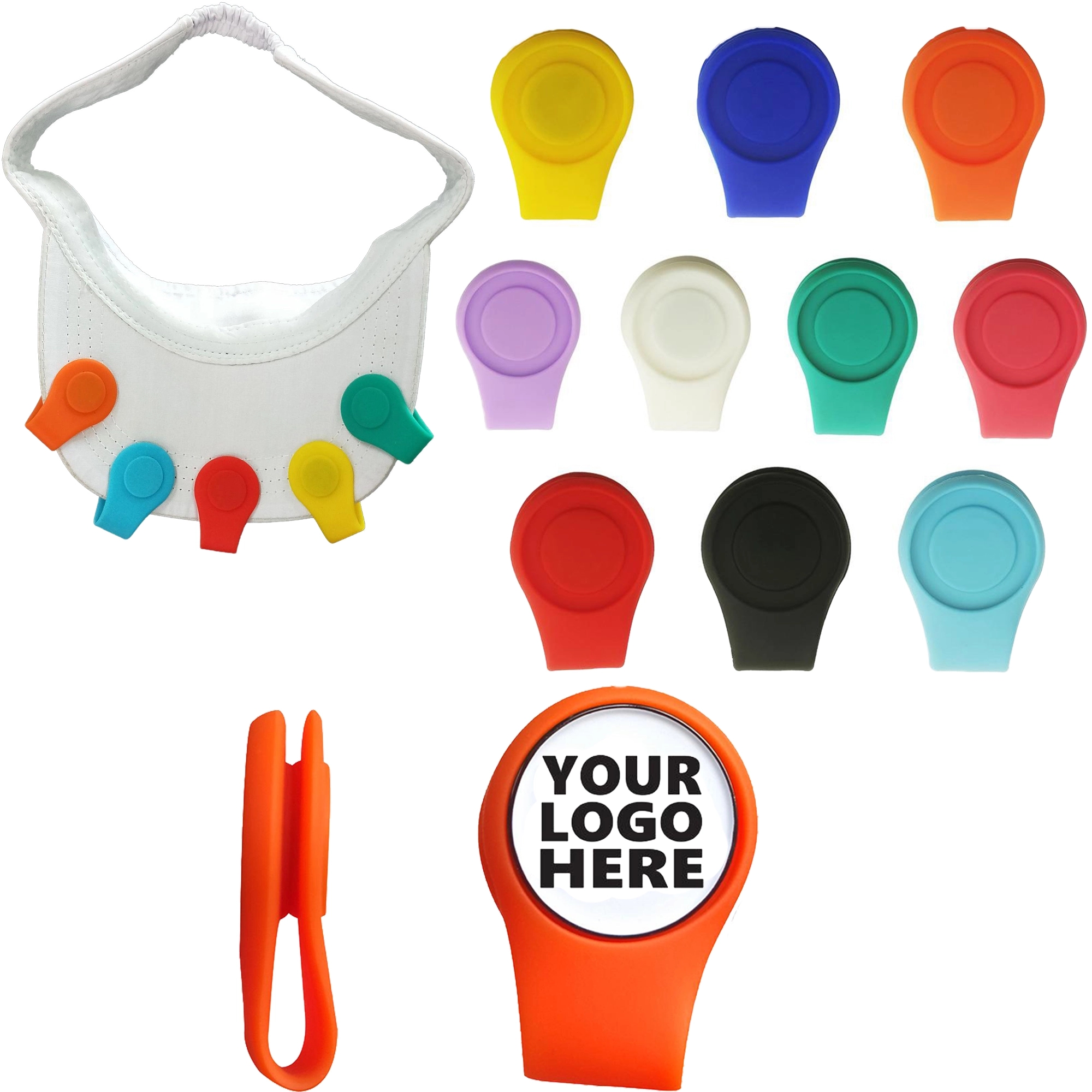 Silicone Golf Hat Clip With Ball Marker 2