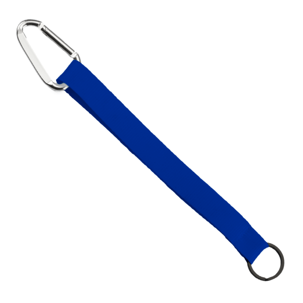 3/4" Sewn Polyester Keychain with Metal Split-Ring and Carabiner 217