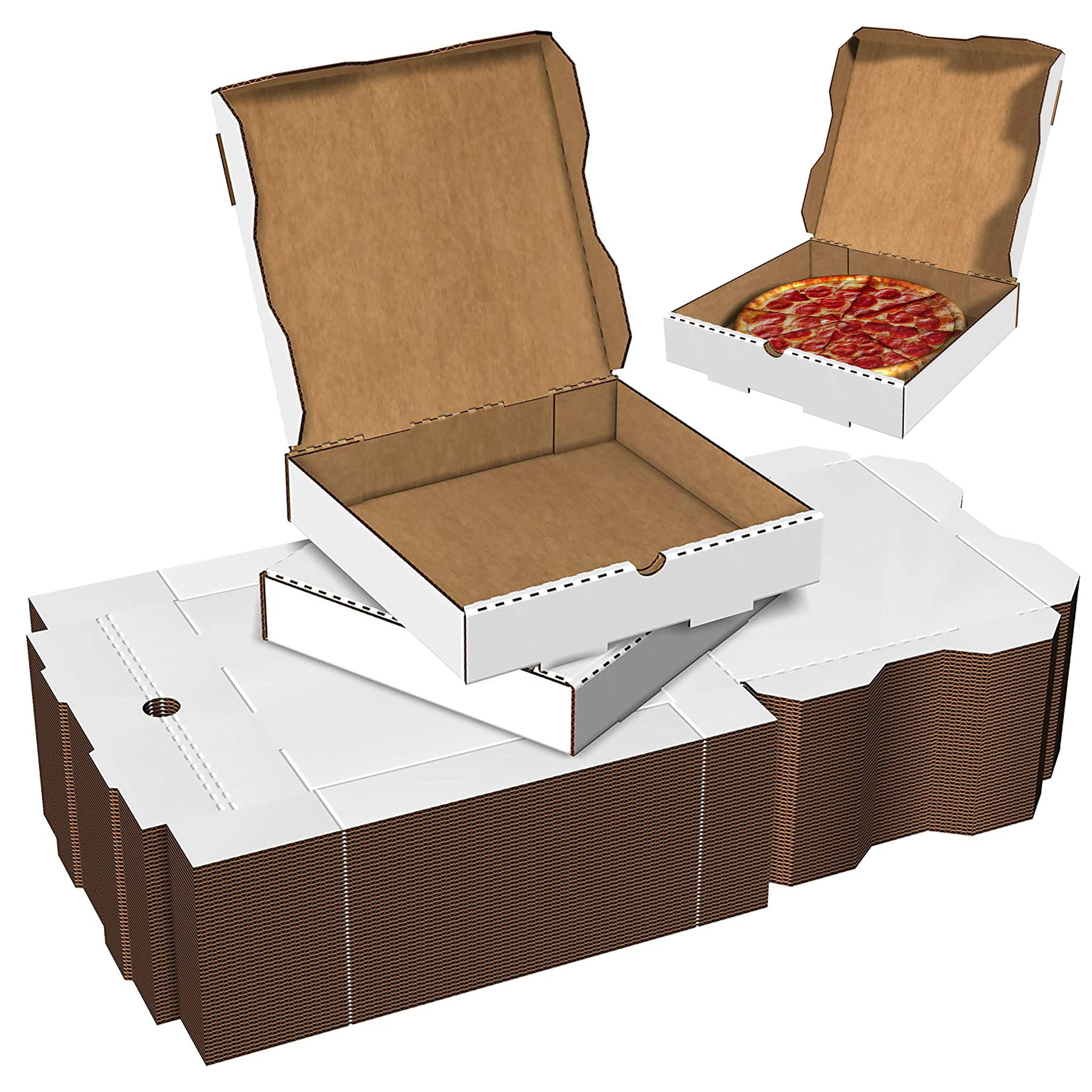 White Cardboard Pizza Boxes 1