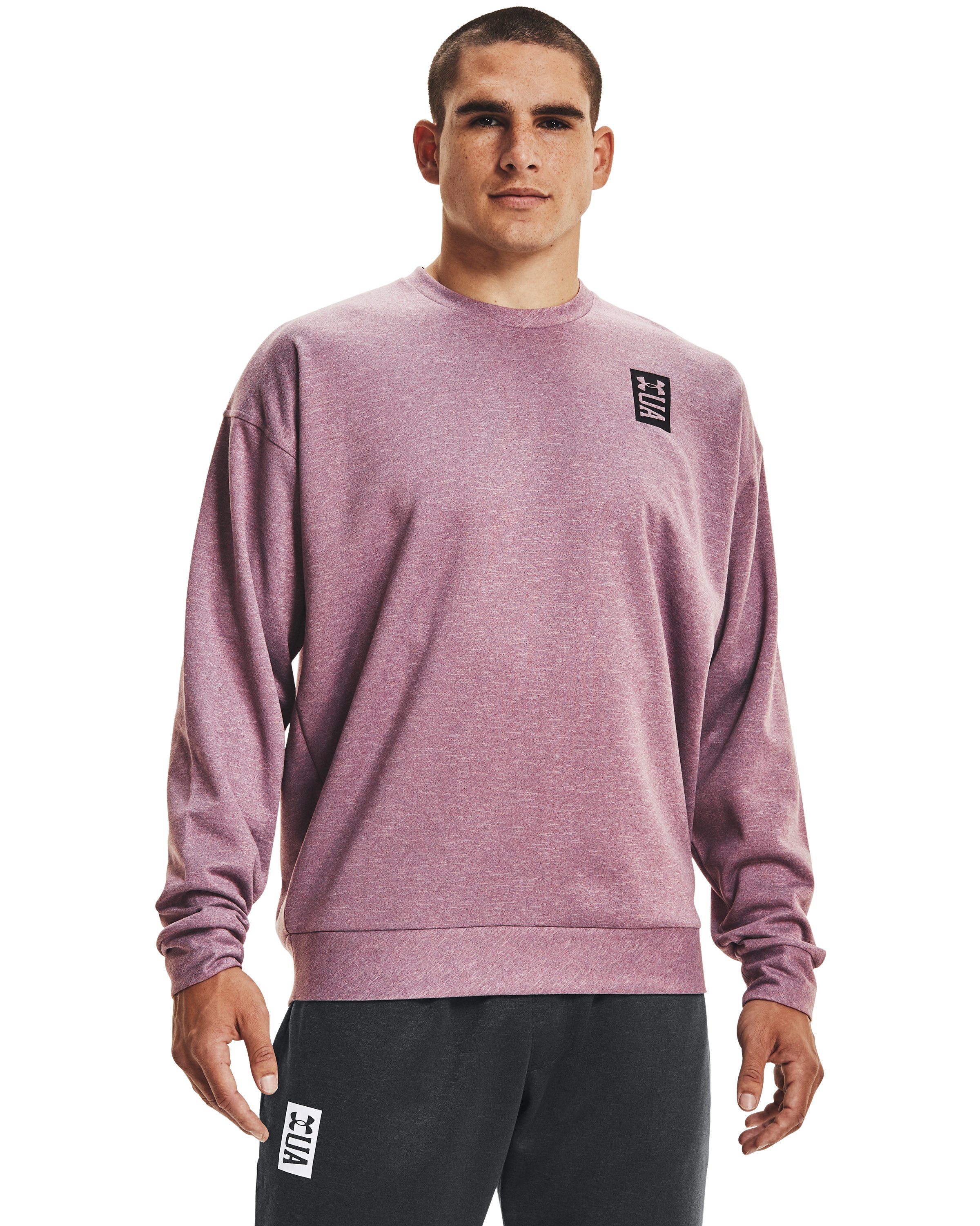 UA RECOVER Crew Men's Long Sleeve, custom hoodie or sweatshirt with logo imprint 4
