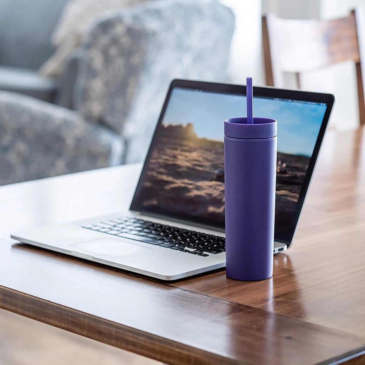 16Oz Skinny Acrylic Tumbler With Lid And Straw 2